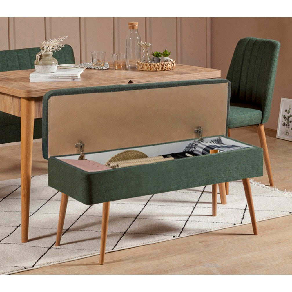 Vina 1070 - 4 - Atlantic, Green in Atlantische Kiefer Grün präsentiert im Onlineshop von KAQTU Design AG. Esstisch ist von Hanah Home
