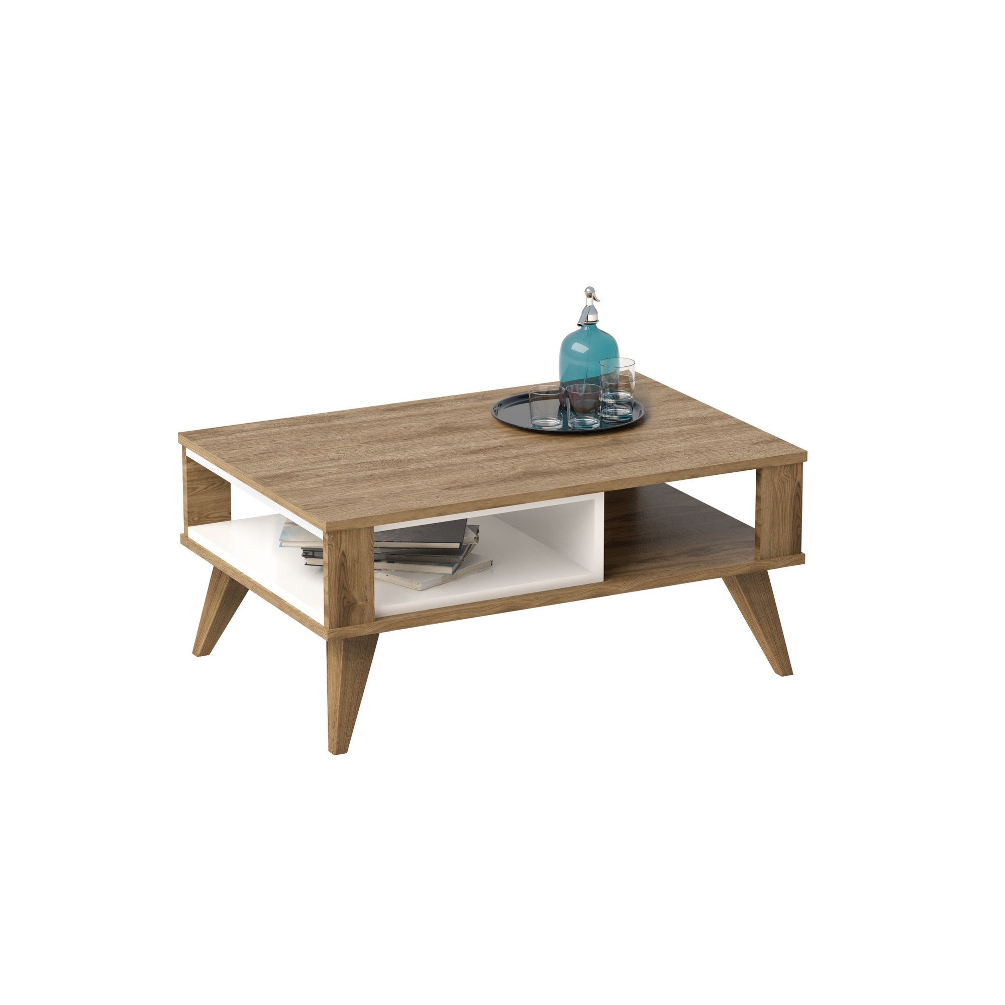 Ionis in Eiche Weiss präsentiert im Onlineshop von KAQTU Design AG. Beistelltisch ist von Hanah Home