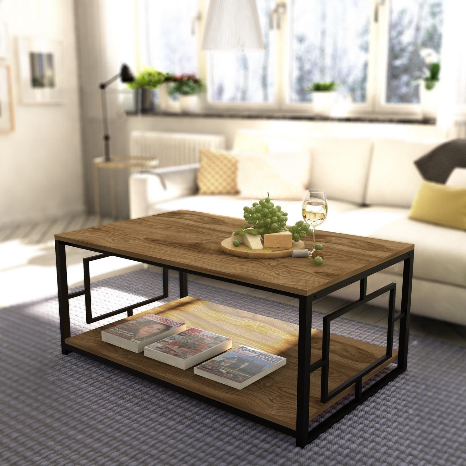 Kelvin - Black in Walnuss Schwarz präsentiert im Onlineshop von KAQTU Design AG. Beistelltisch ist von Hanah Home