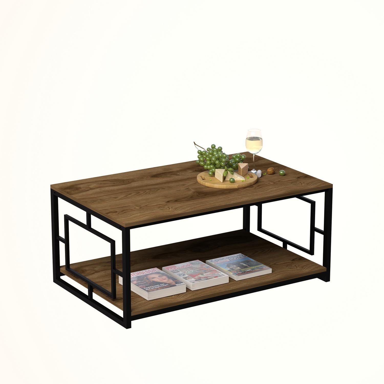 Kelvin - Black in Walnuss Schwarz präsentiert im Onlineshop von KAQTU Design AG. Beistelltisch ist von Hanah Home