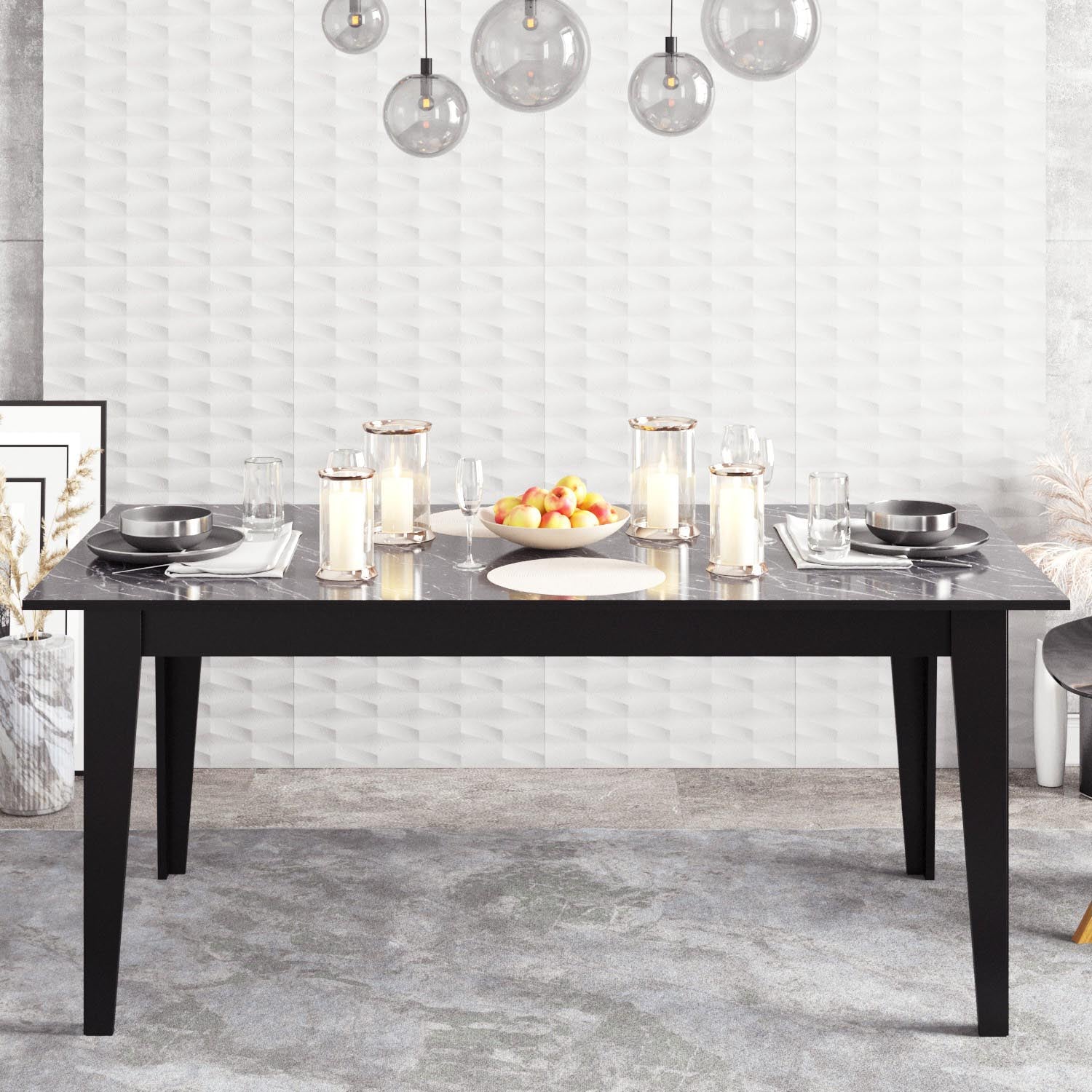Polka - Black in Schwarz präsentiert im Onlineshop von KAQTU Design AG. Esstisch ist von Hanah Home