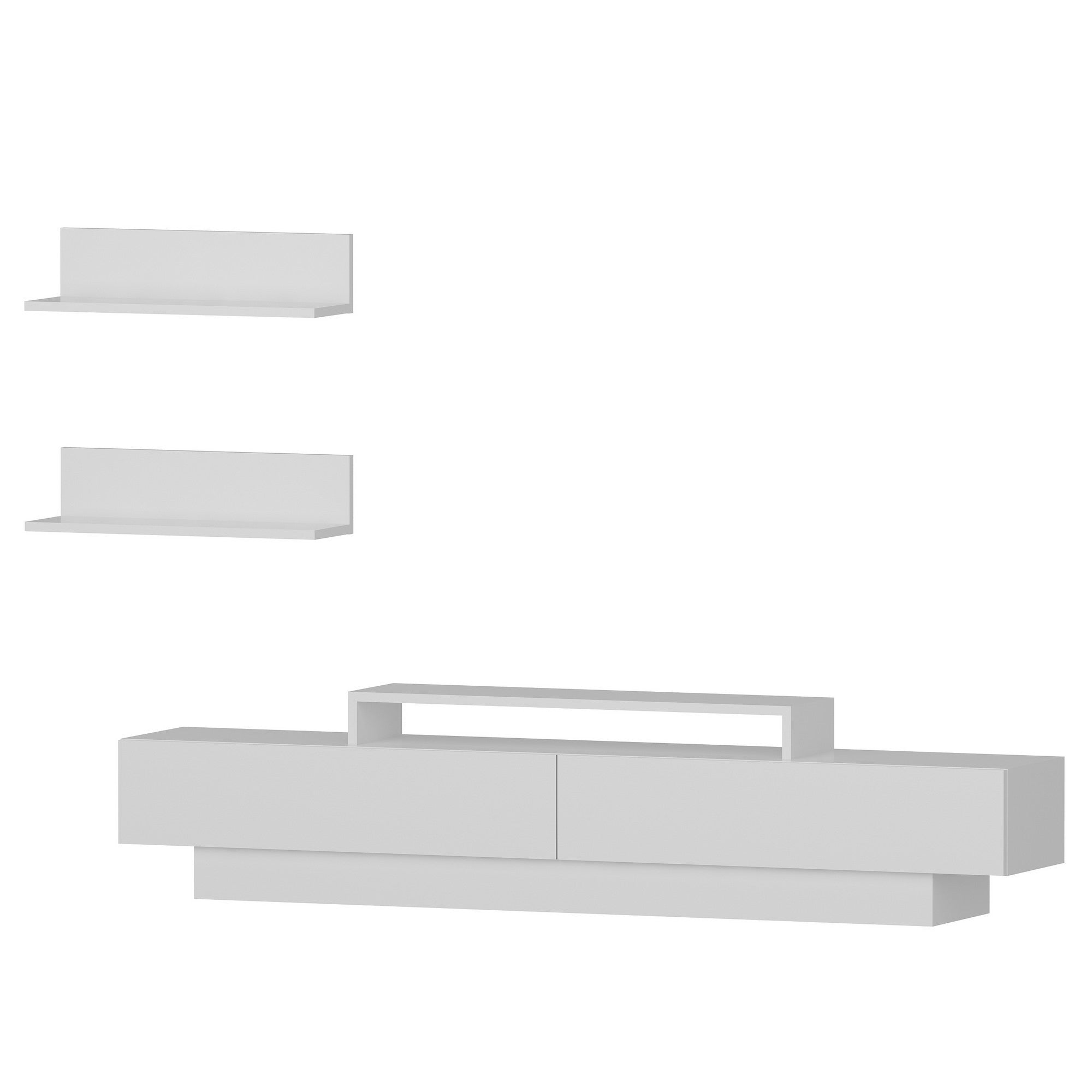 Lucca TV - White, White in Weiss präsentiert im Onlineshop von KAQTU Design AG. TV-Möbel ist von Hanah Home