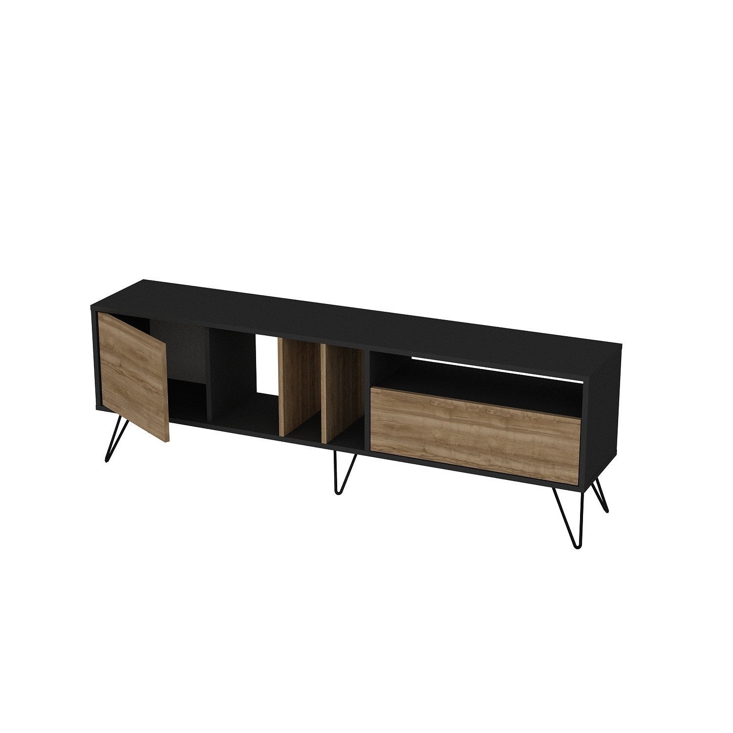 Mistico (180) - Walnut, Black in Walnuss Schwarz präsentiert im Onlineshop von KAQTU Design AG. Sideboard ist von Hanah Home