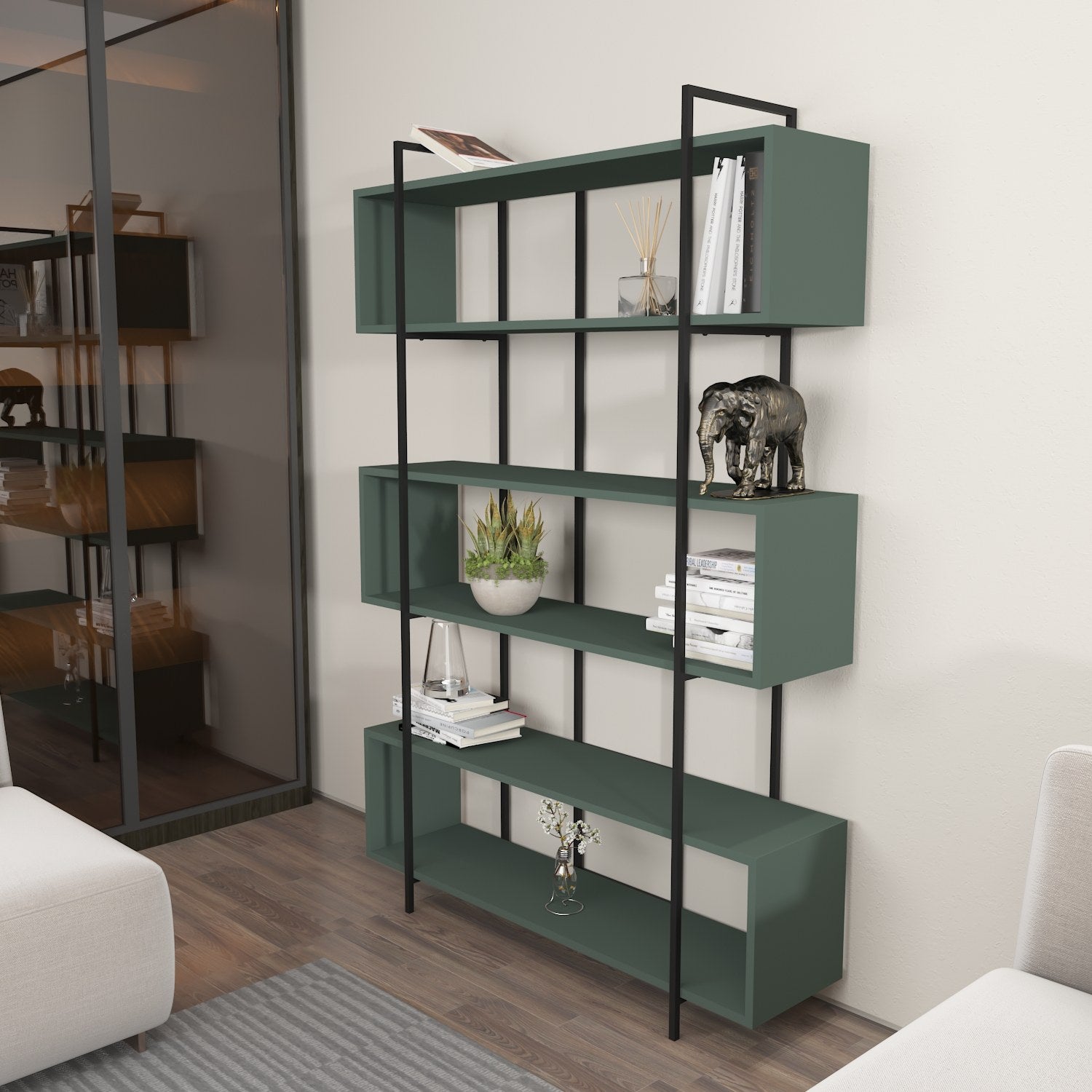 Bruti - Green, Black in Grün
 Schwarz präsentiert im Onlineshop von KAQTU Design AG. Bücherregal ist von Hanah Home