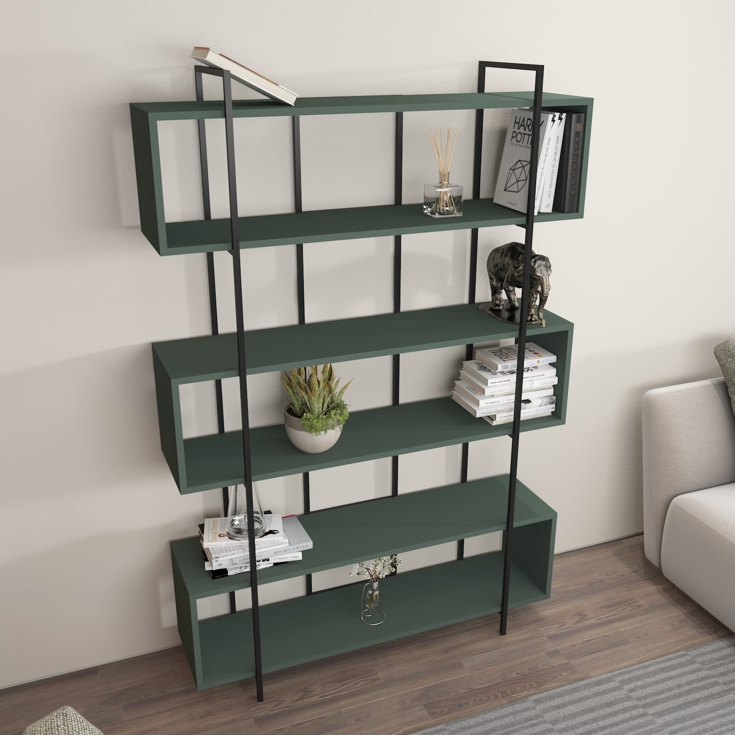 Bruti - Green, Black in Grün
 Schwarz präsentiert im Onlineshop von KAQTU Design AG. Bücherregal ist von Hanah Home