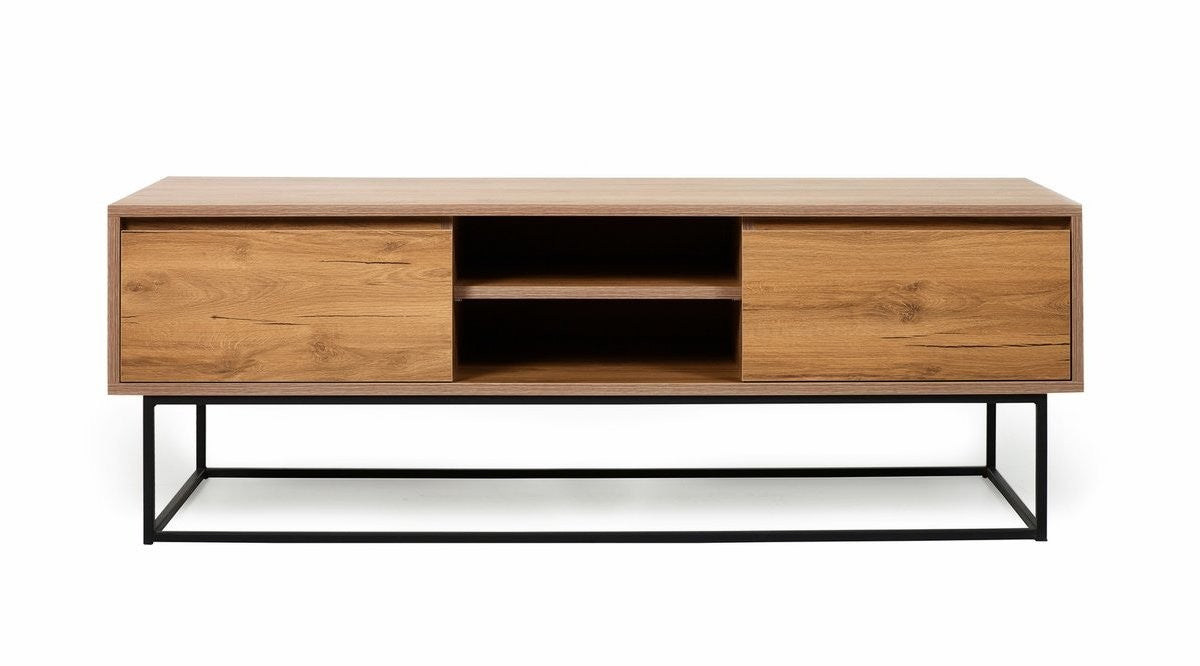 Laxus 140 - Walnut in Walnuss Schwarz präsentiert im Onlineshop von KAQTU Design AG. Sideboard ist von Hanah Home