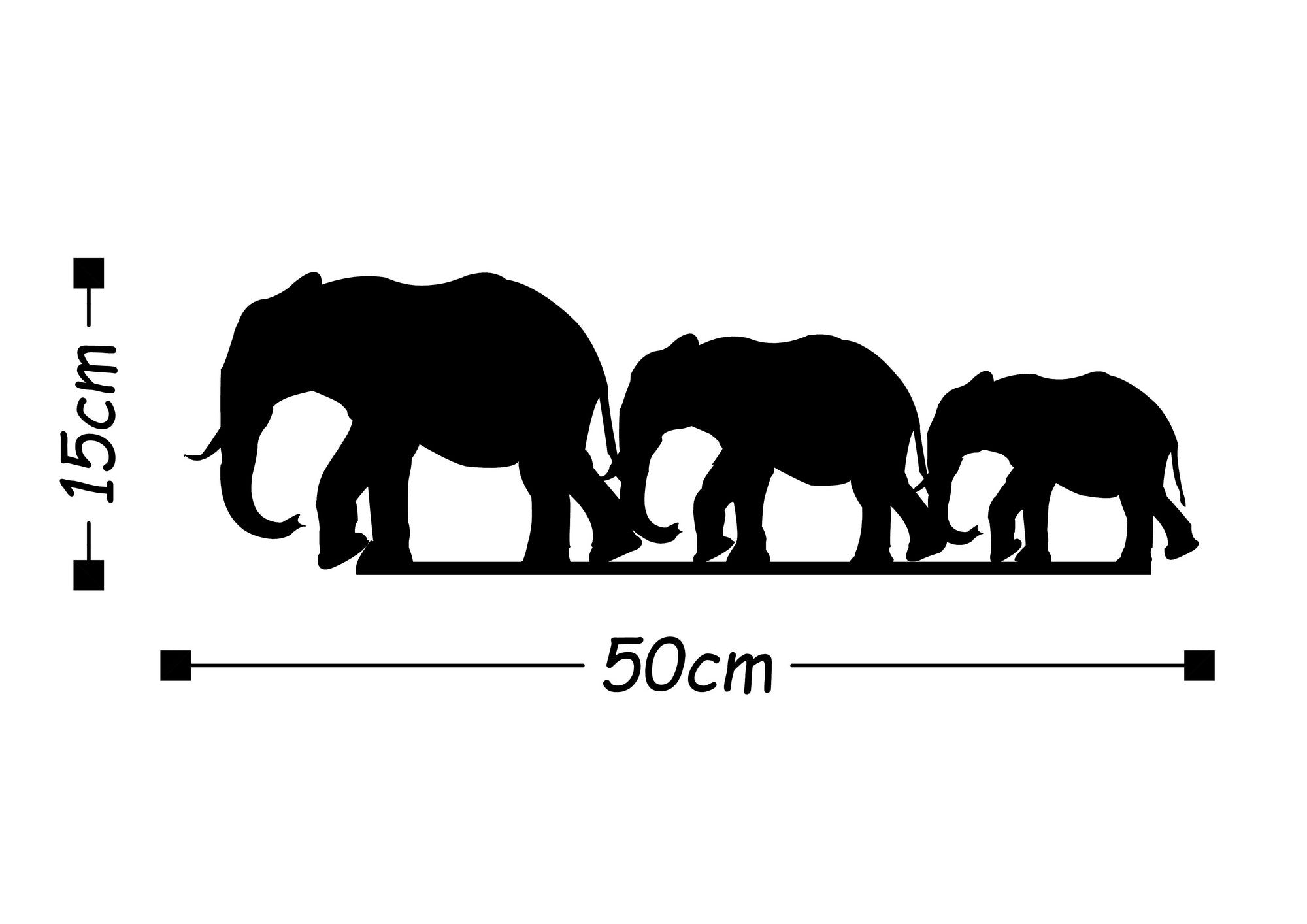 Elephants in Schwarz präsentiert im Onlineshop von KAQTU Design AG. Wanddeko ist von Wallity
