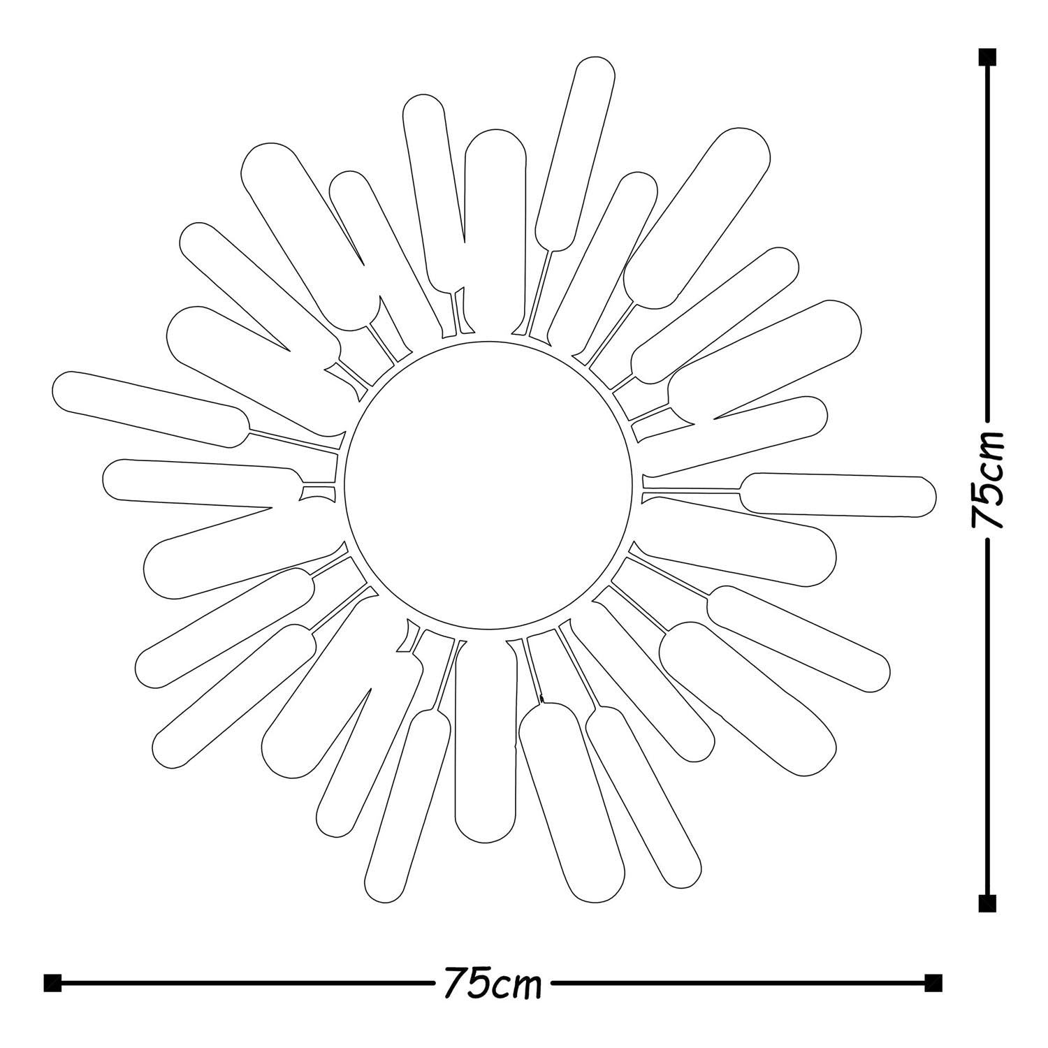 Metal Art Mirror Sun in Mehrfarbig präsentiert im Onlineshop von KAQTU Design AG. Wanddeko ist von Wallity