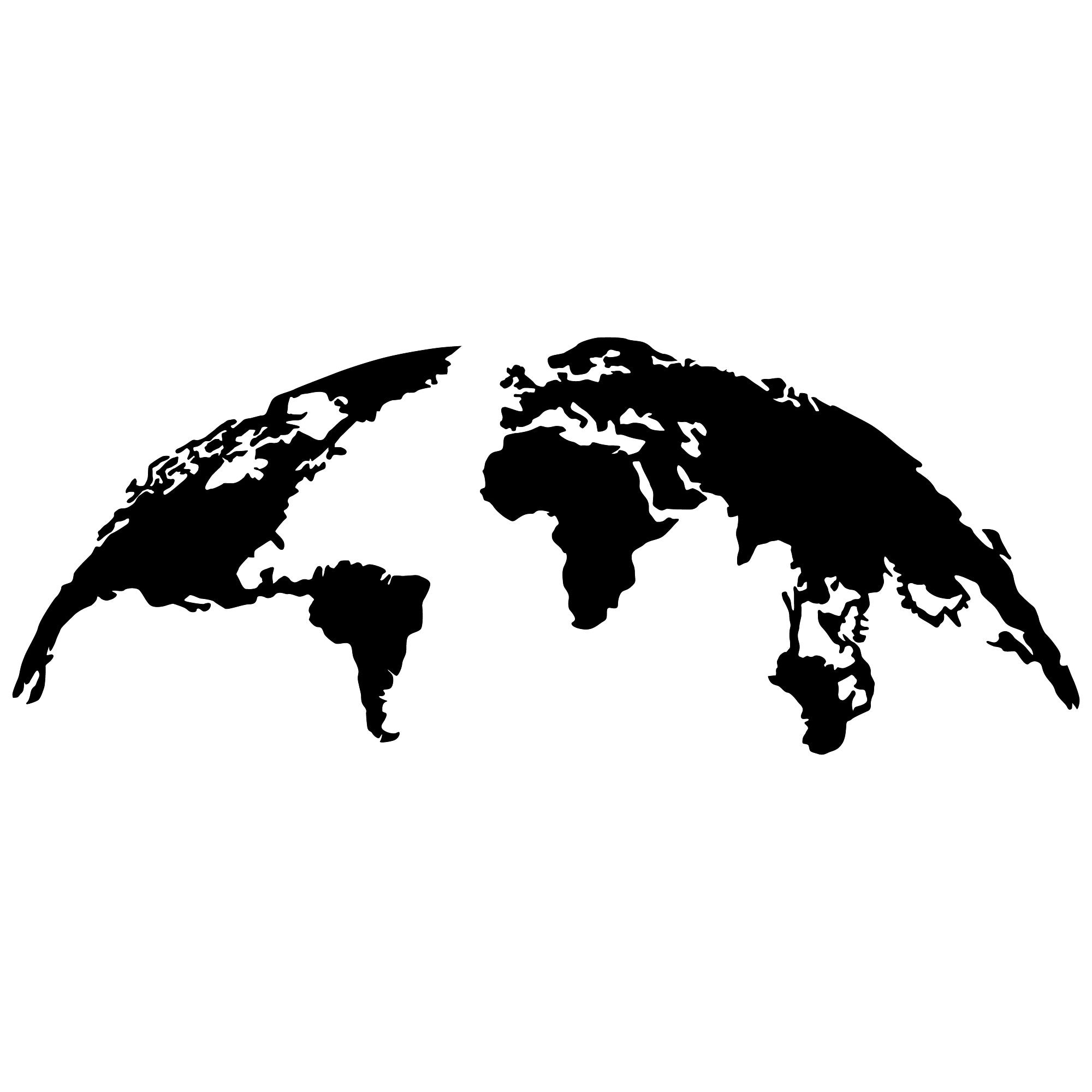 World Map Large in Schwarz präsentiert im Onlineshop von KAQTU Design AG. Wanddeko ist von Wallity