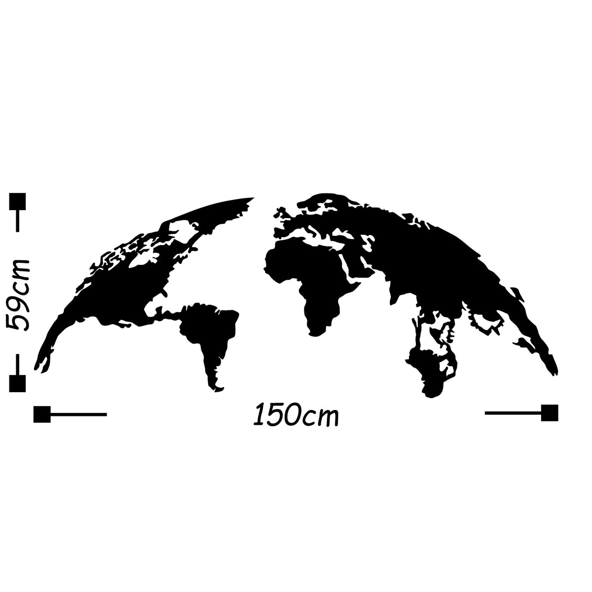 World Map Large Wanddeko - Schwarz in Schwarz präsentiert im Onlineshop von KAQTU Design AG. Wanddeko ist von Wallity