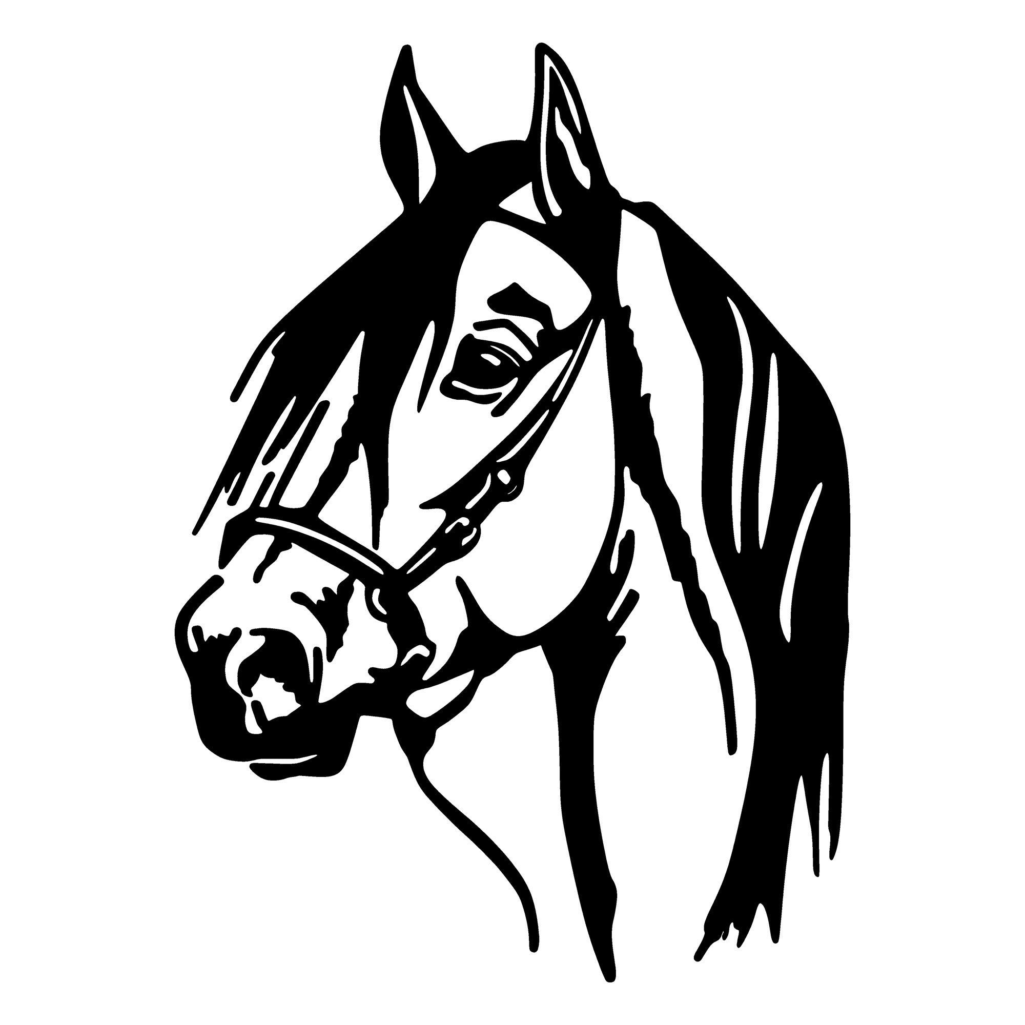 Horse Head in Schwarz präsentiert im Onlineshop von KAQTU Design AG. Wanddeko ist von Wallity