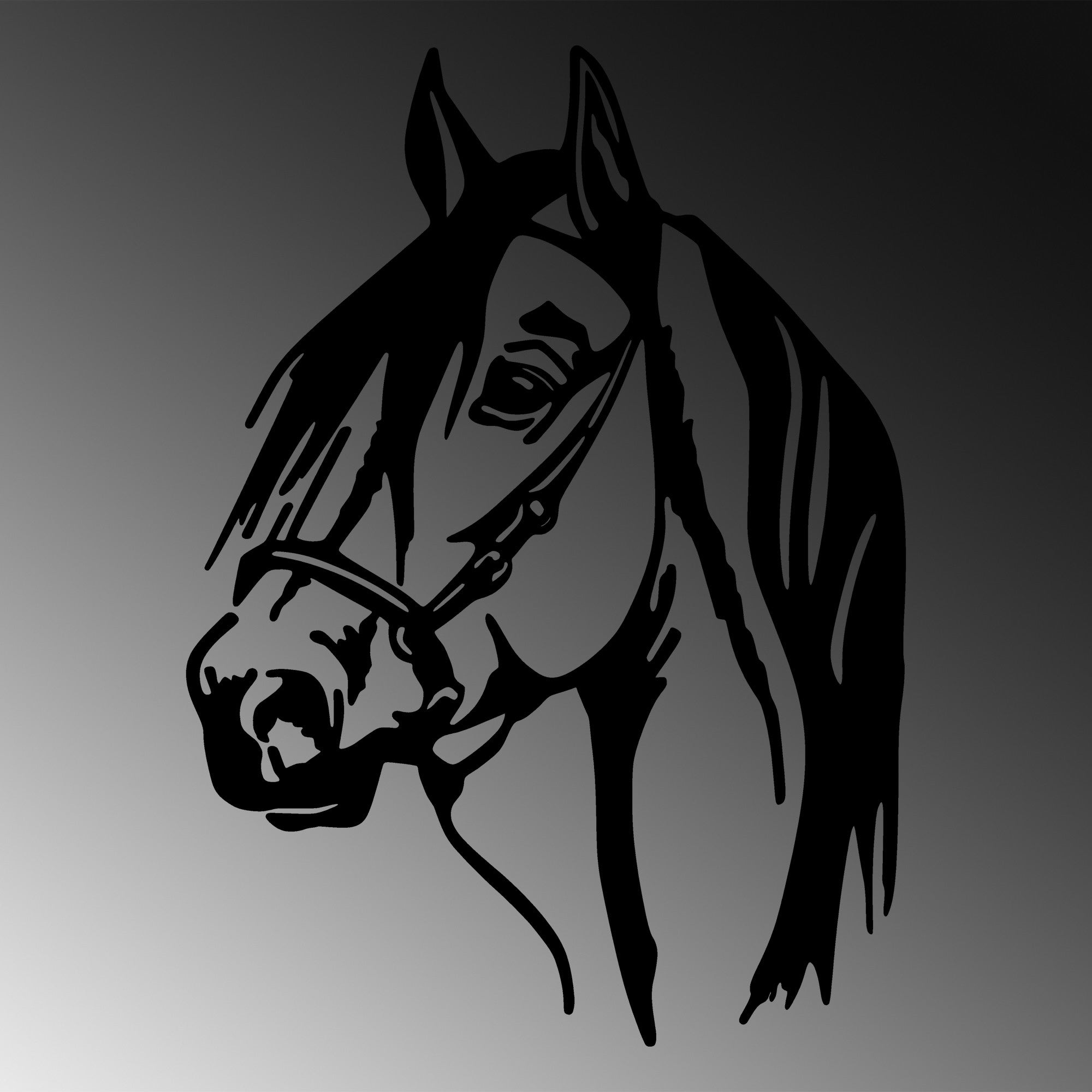 Horse Head in Schwarz präsentiert im Onlineshop von KAQTU Design AG. Wanddeko ist von Wallity