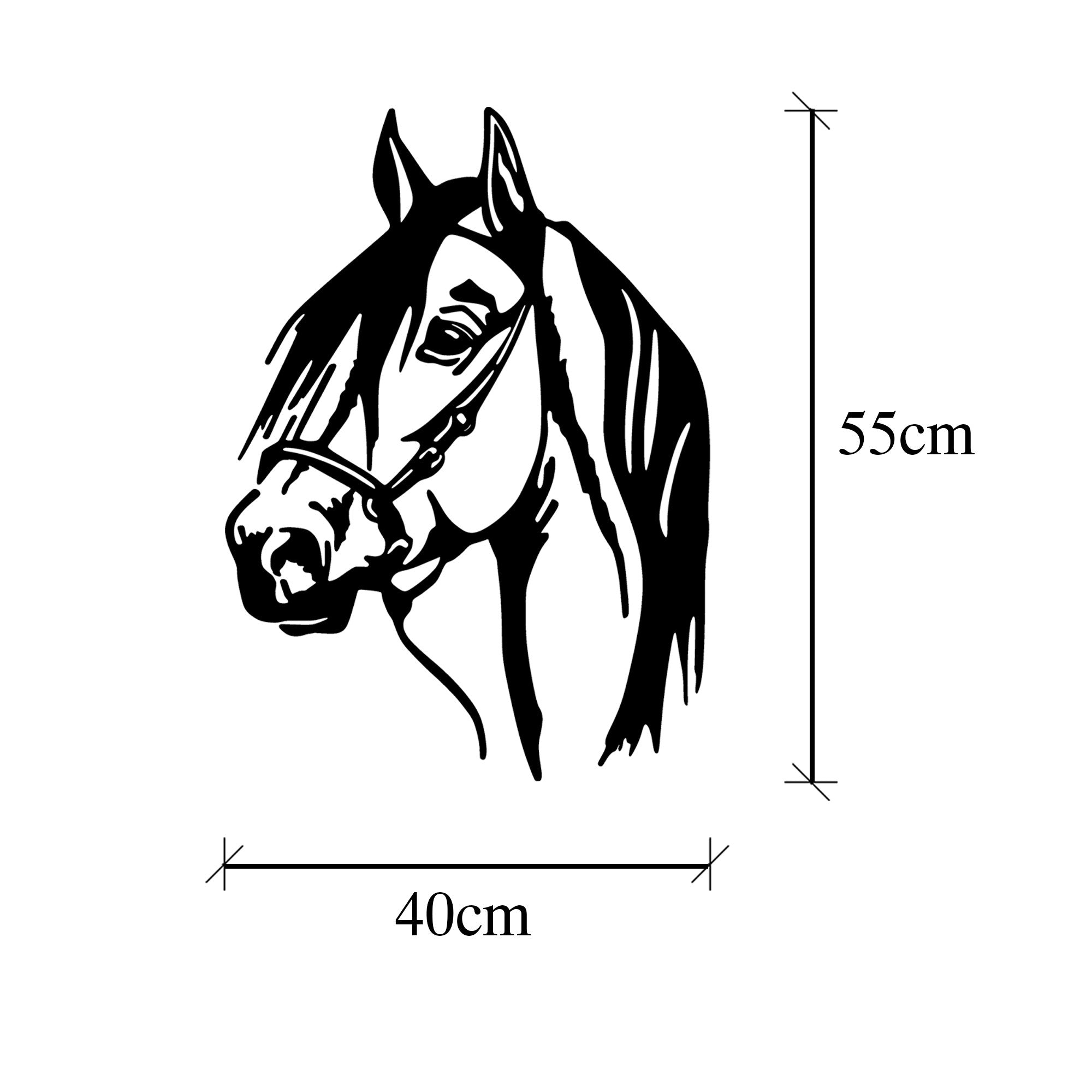 Horse Head in Schwarz präsentiert im Onlineshop von KAQTU Design AG. Wanddeko ist von Wallity