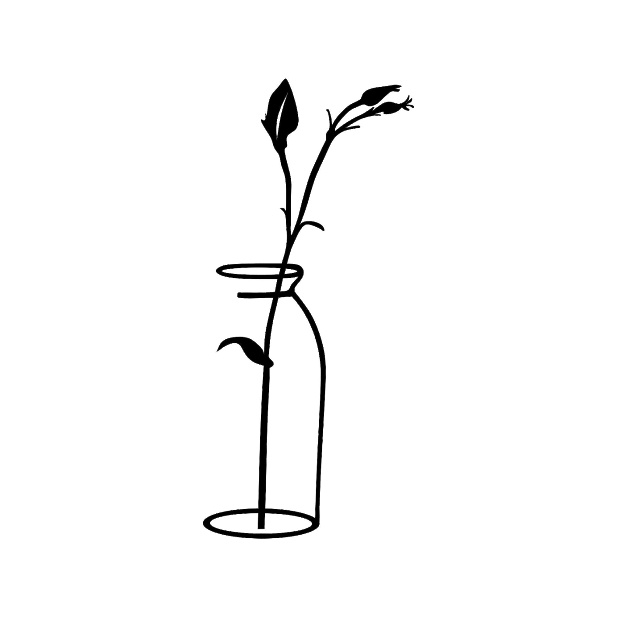 Flower In The Vase in Schwarz präsentiert im Onlineshop von KAQTU Design AG. Wanddeko ist von Wallity