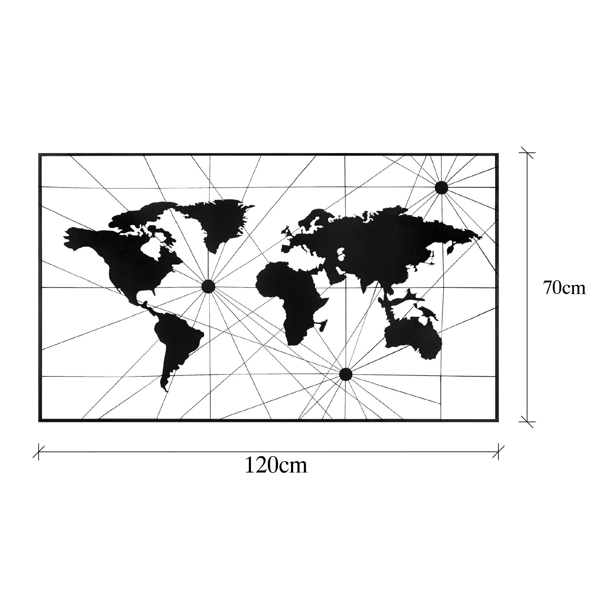 World Map 16 in Schwarz präsentiert im Onlineshop von KAQTU Design AG. Wanddeko ist von Wallity