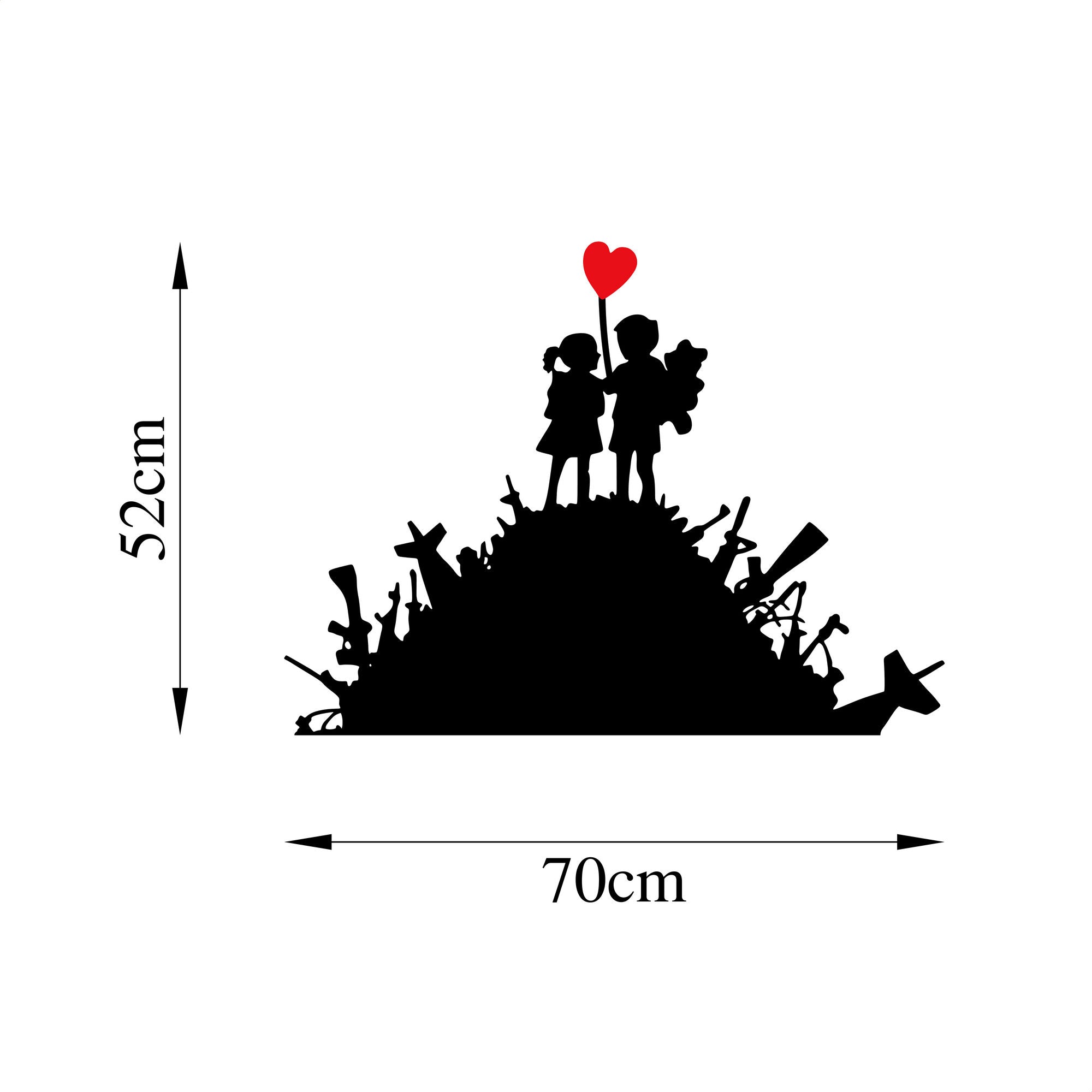 Banksy - 1 in Schwarz Rot präsentiert im Onlineshop von KAQTU Design AG. Wanddeko ist von Wallity