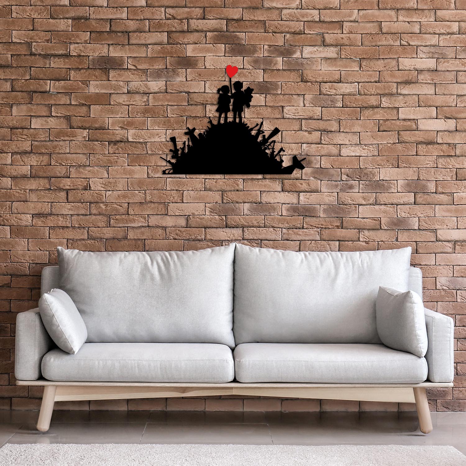 Banksy - 1 in Schwarz Rot präsentiert im Onlineshop von KAQTU Design AG. Wanddeko ist von Wallity