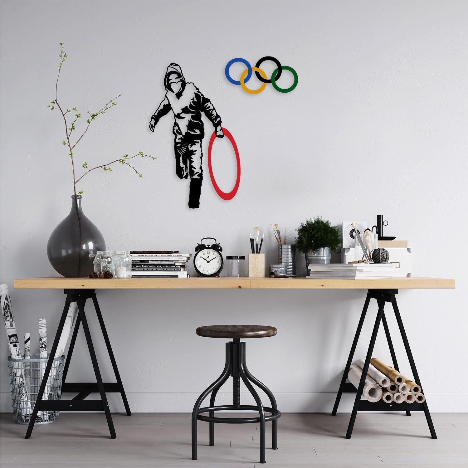 Banksy - 7 in Mehrfarbig präsentiert im Onlineshop von KAQTU Design AG. Wanddeko ist von Wallity