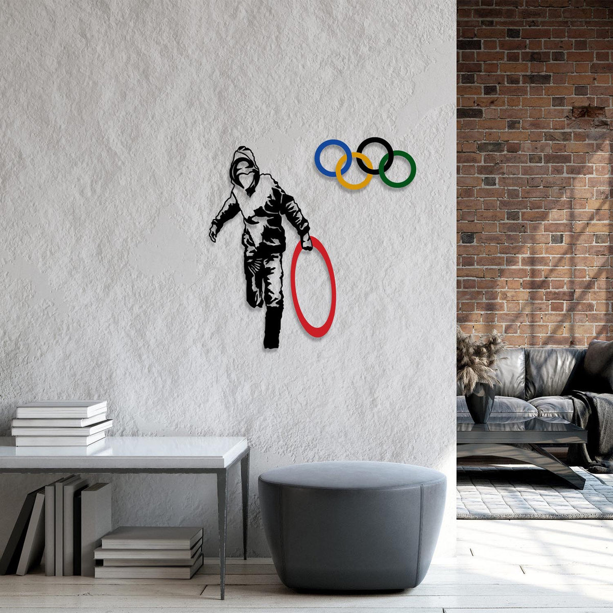 Banksy Wanddeko - Mehrfarbig in Mehrfarbig präsentiert im Onlineshop von KAQTU Design AG. Wanddeko ist von Wallity