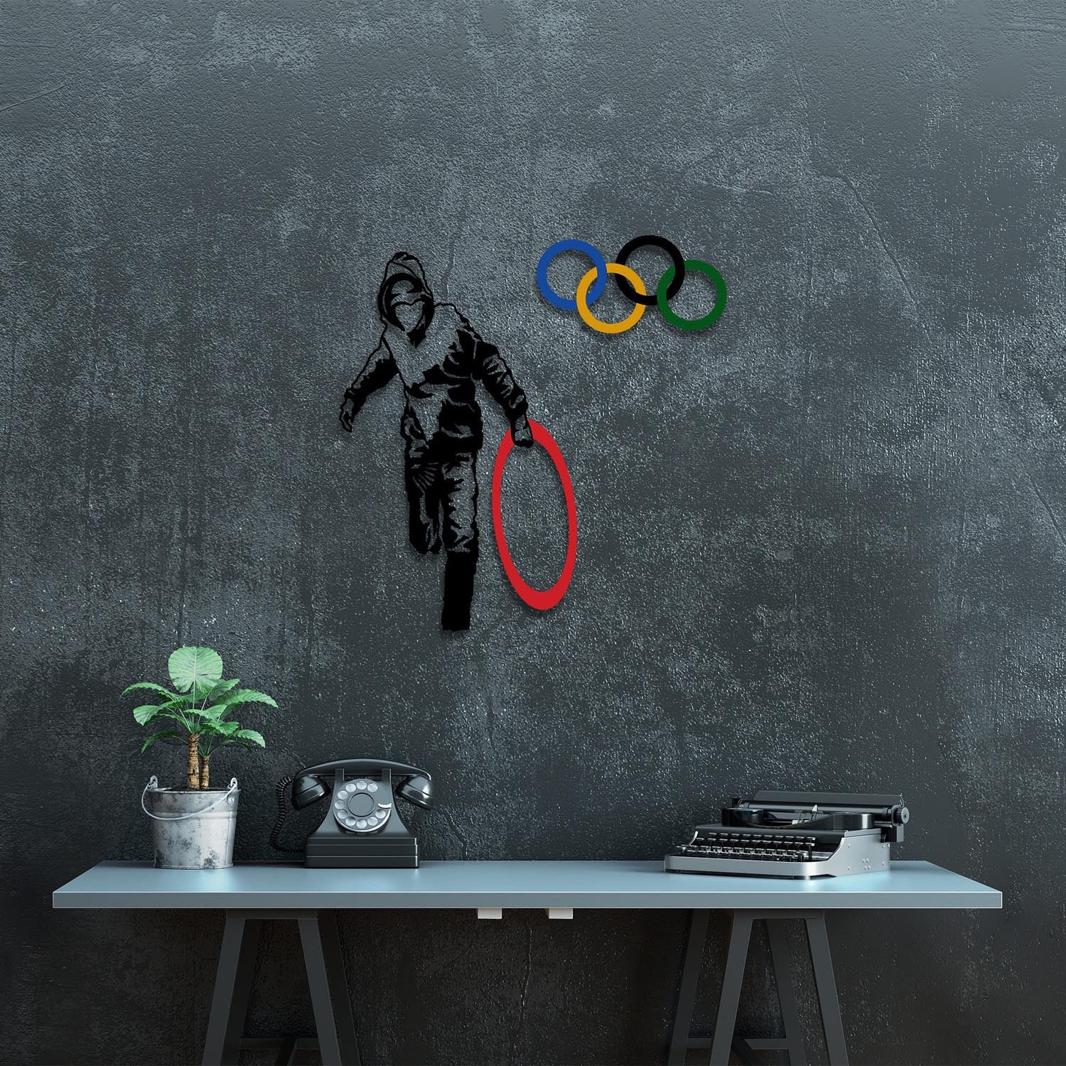 Banksy - 7 in Mehrfarbig präsentiert im Onlineshop von KAQTU Design AG. Wanddeko ist von Wallity