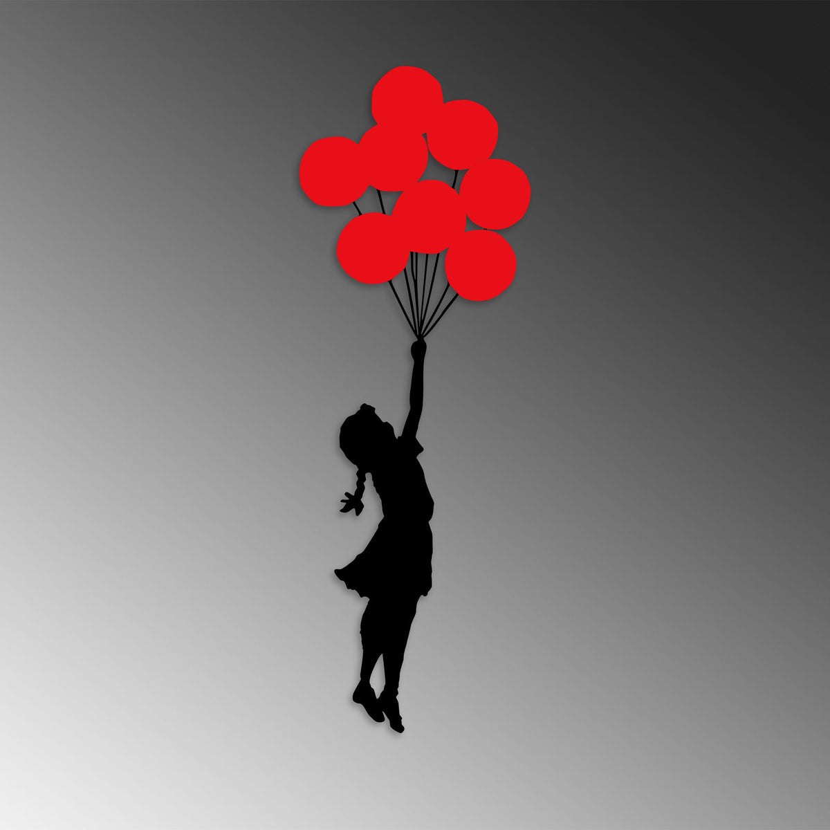 Banksy Wanddeko - Schwarz Rot in Schwarz Rot präsentiert im Onlineshop von KAQTU Design AG. Wanddeko ist von Wallity