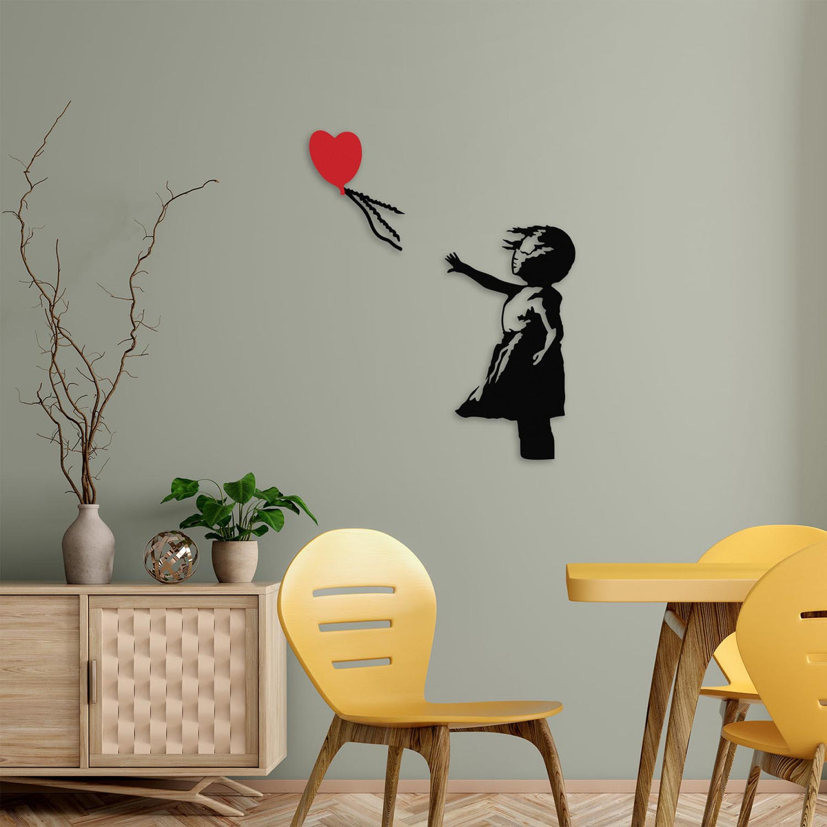 Banksy Wanddeko - Schwarz Rot in Schwarz Rot präsentiert im Onlineshop von KAQTU Design AG. Wanddeko ist von Wallity