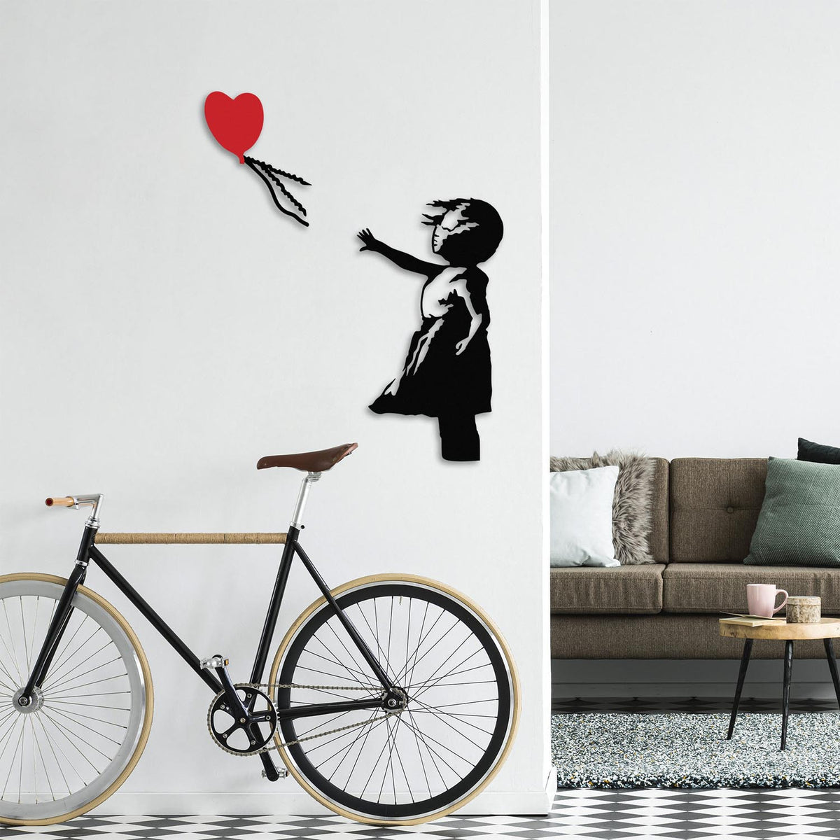 Banksy Wanddeko - Schwarz Rot in Schwarz Rot präsentiert im Onlineshop von KAQTU Design AG. Wanddeko ist von Wallity