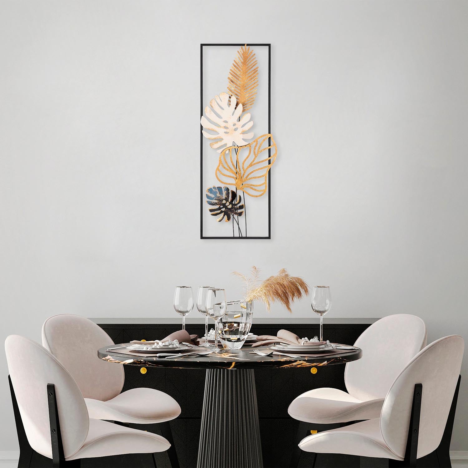 Palm Leaves in Mehrfarbig präsentiert im Onlineshop von KAQTU Design AG. Wanddeko ist von Wallity