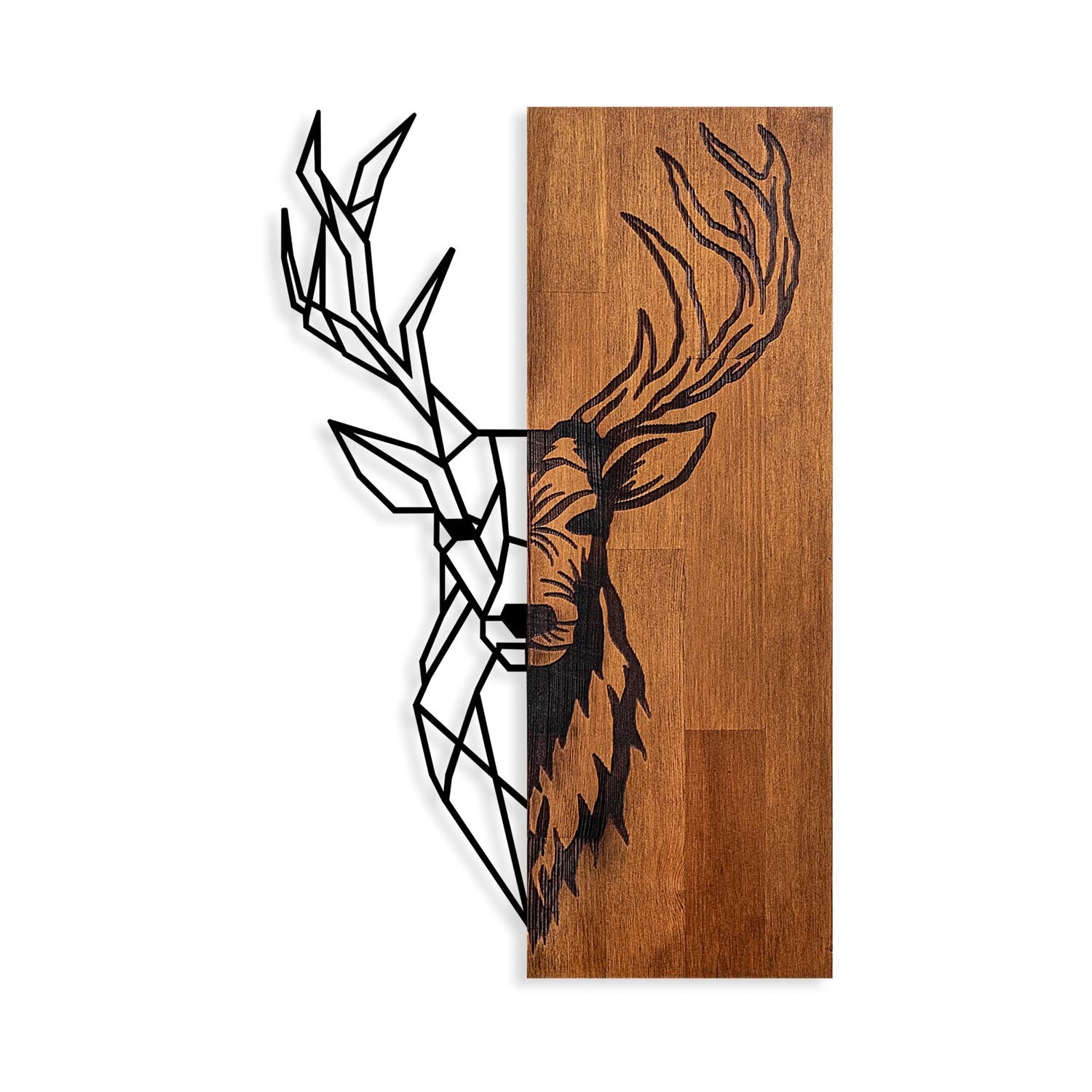Red Deer 1 in Walnuss Schwarz präsentiert im Onlineshop von KAQTU Design AG. Wanddeko ist von Wallity
