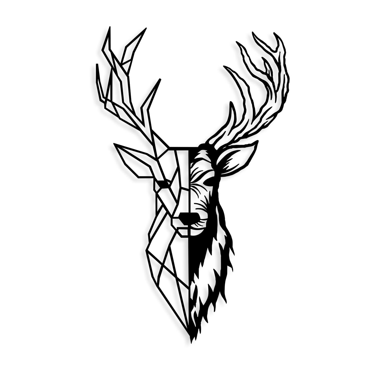 Red Deer 2 in Schwarz präsentiert im Onlineshop von KAQTU Design AG. Wanddeko ist von Wallity