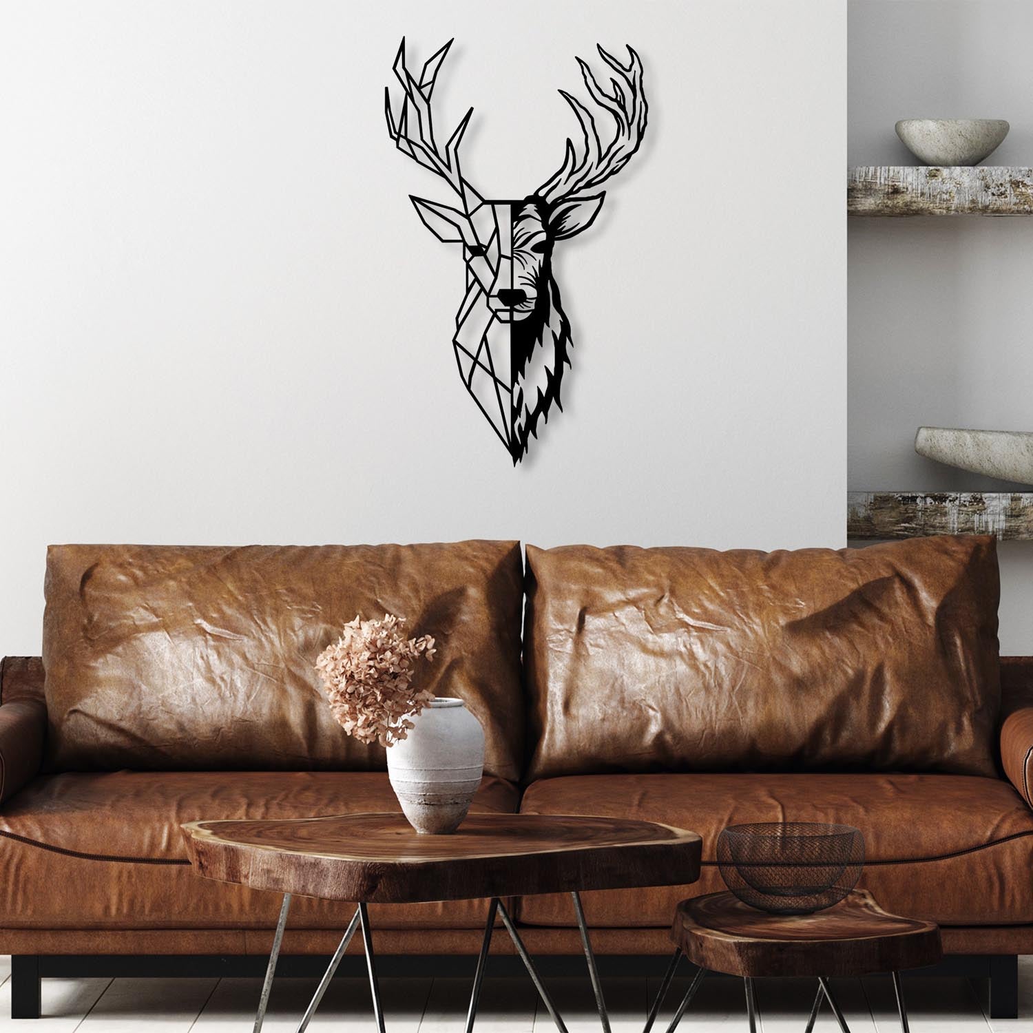 Red Deer 2 in Schwarz präsentiert im Onlineshop von KAQTU Design AG. Wanddeko ist von Wallity