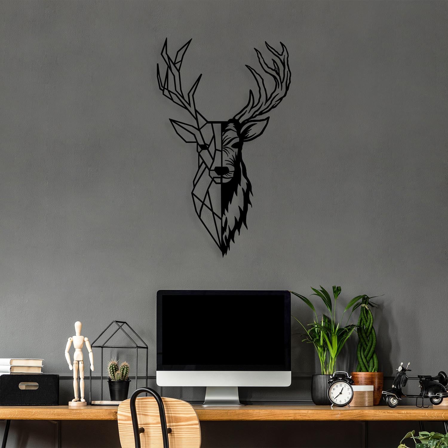 Red Deer 2 in Schwarz präsentiert im Onlineshop von KAQTU Design AG. Wanddeko ist von Wallity