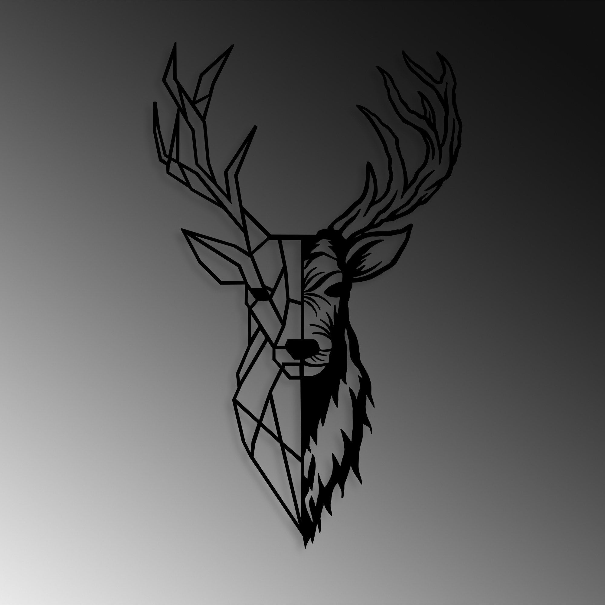 Red Deer 2 in Schwarz präsentiert im Onlineshop von KAQTU Design AG. Wanddeko ist von Wallity
