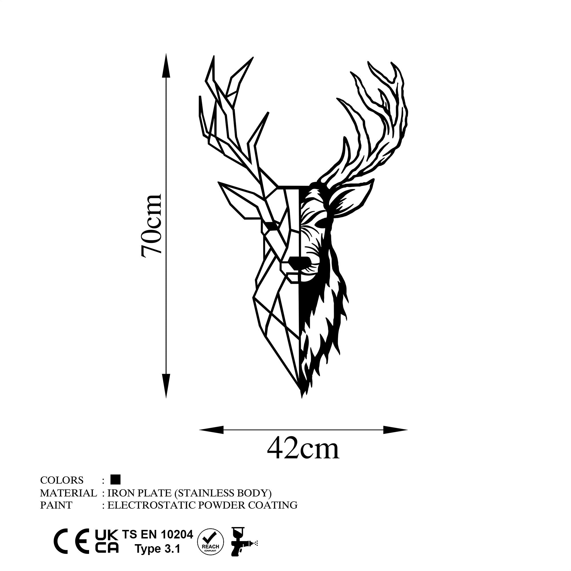 Red Deer 2 in Schwarz präsentiert im Onlineshop von KAQTU Design AG. Wanddeko ist von Wallity