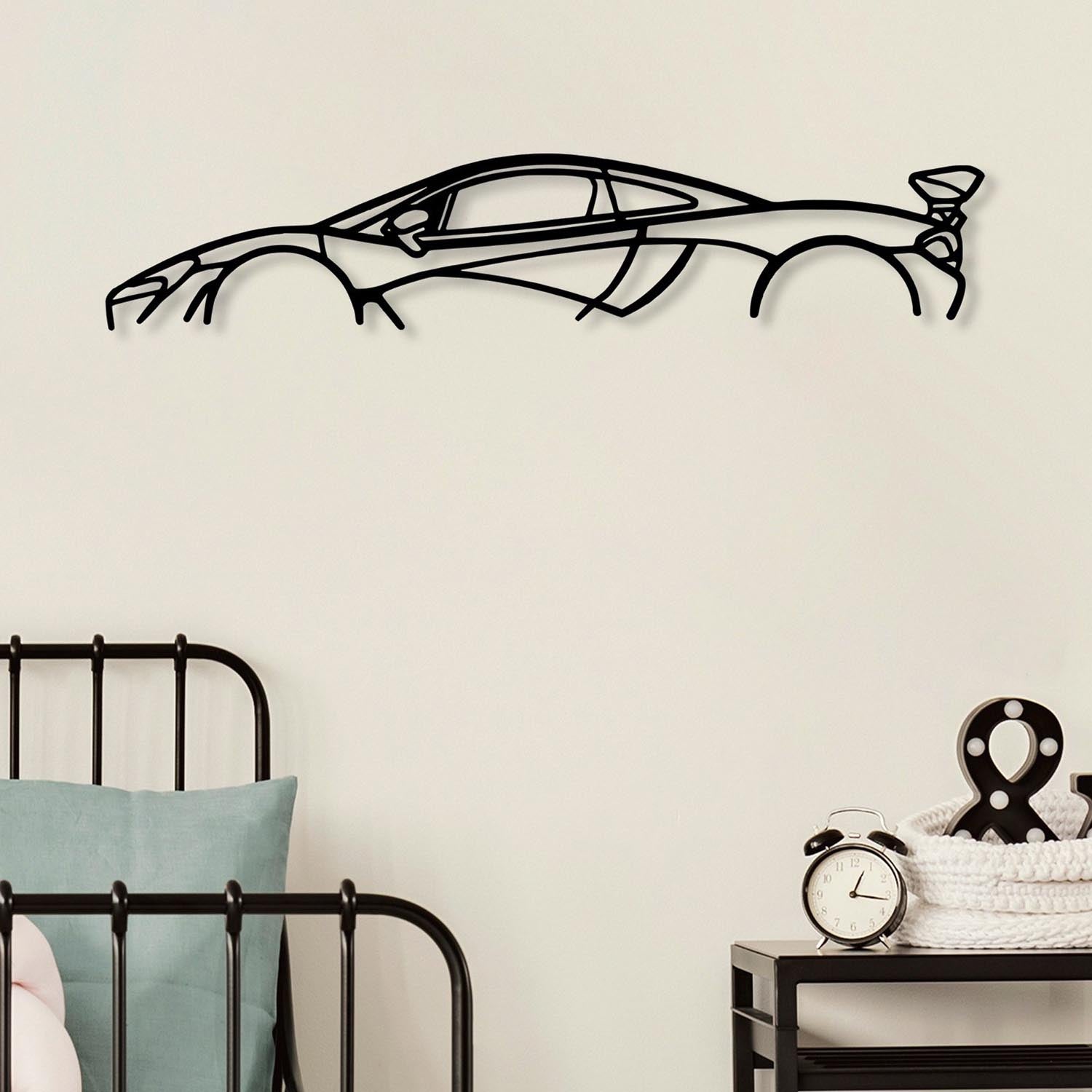 Mclaren P1 Silhouette in Schwarz präsentiert im Onlineshop von KAQTU Design AG. Wanddeko ist von Wallity