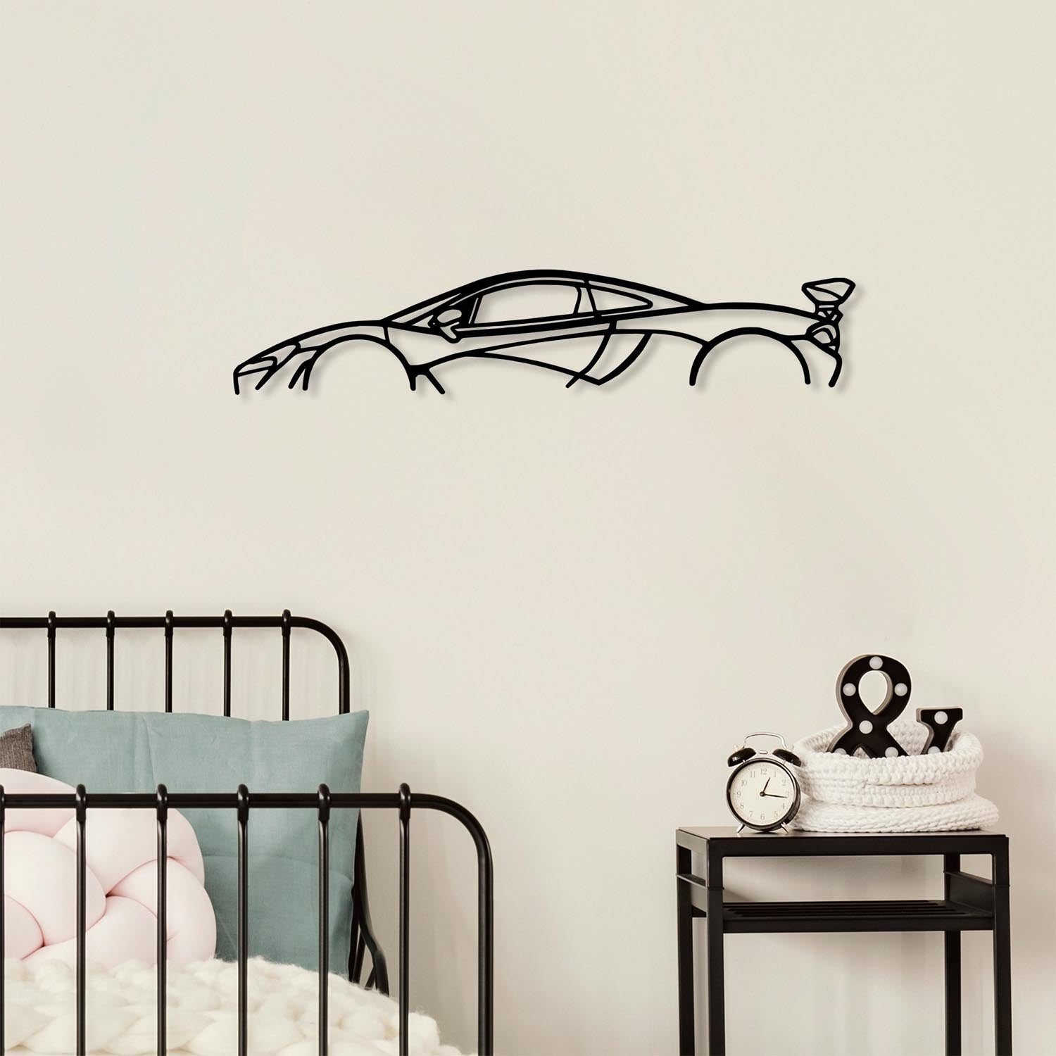 Mclaren P1 Silhouette in Schwarz präsentiert im Onlineshop von KAQTU Design AG. Wanddeko ist von Wallity