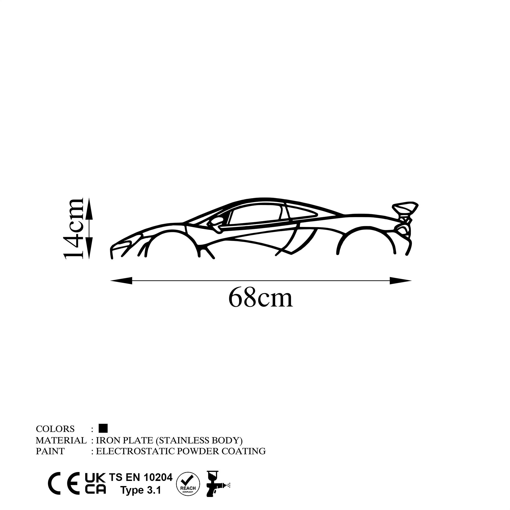 Mclaren P1 Silhouette in Schwarz präsentiert im Onlineshop von KAQTU Design AG. Wanddeko ist von Wallity
