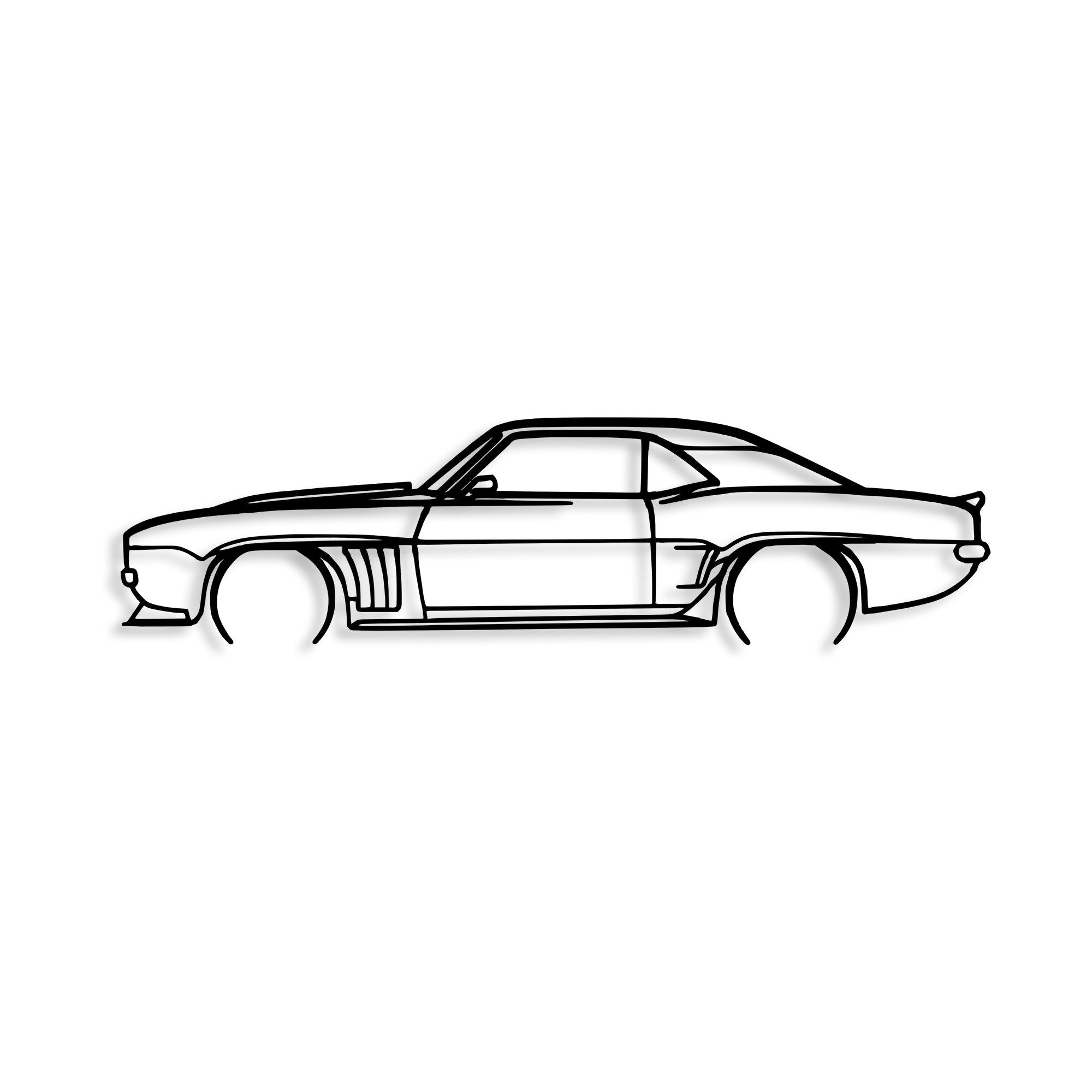 Chevrolet Camaro Silhouette in Schwarz präsentiert im Onlineshop von KAQTU Design AG. Wanddeko ist von Wallity