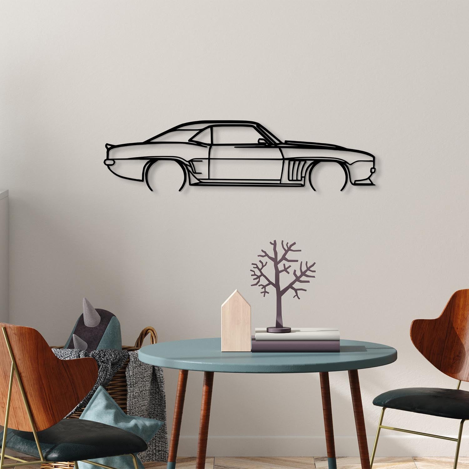 Chevrolet Camaro Silhouette in Schwarz präsentiert im Onlineshop von KAQTU Design AG. Wanddeko ist von Wallity