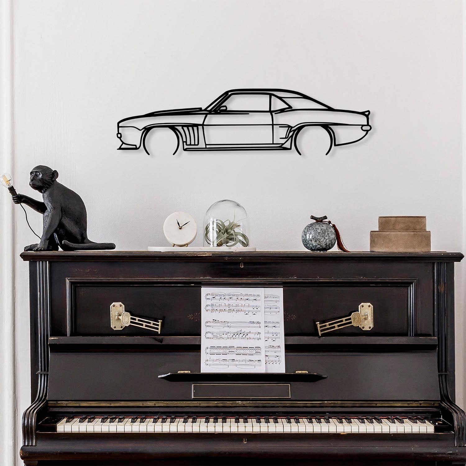 Chevrolet Camaro Silhouette in Schwarz präsentiert im Onlineshop von KAQTU Design AG. Wanddeko ist von Wallity