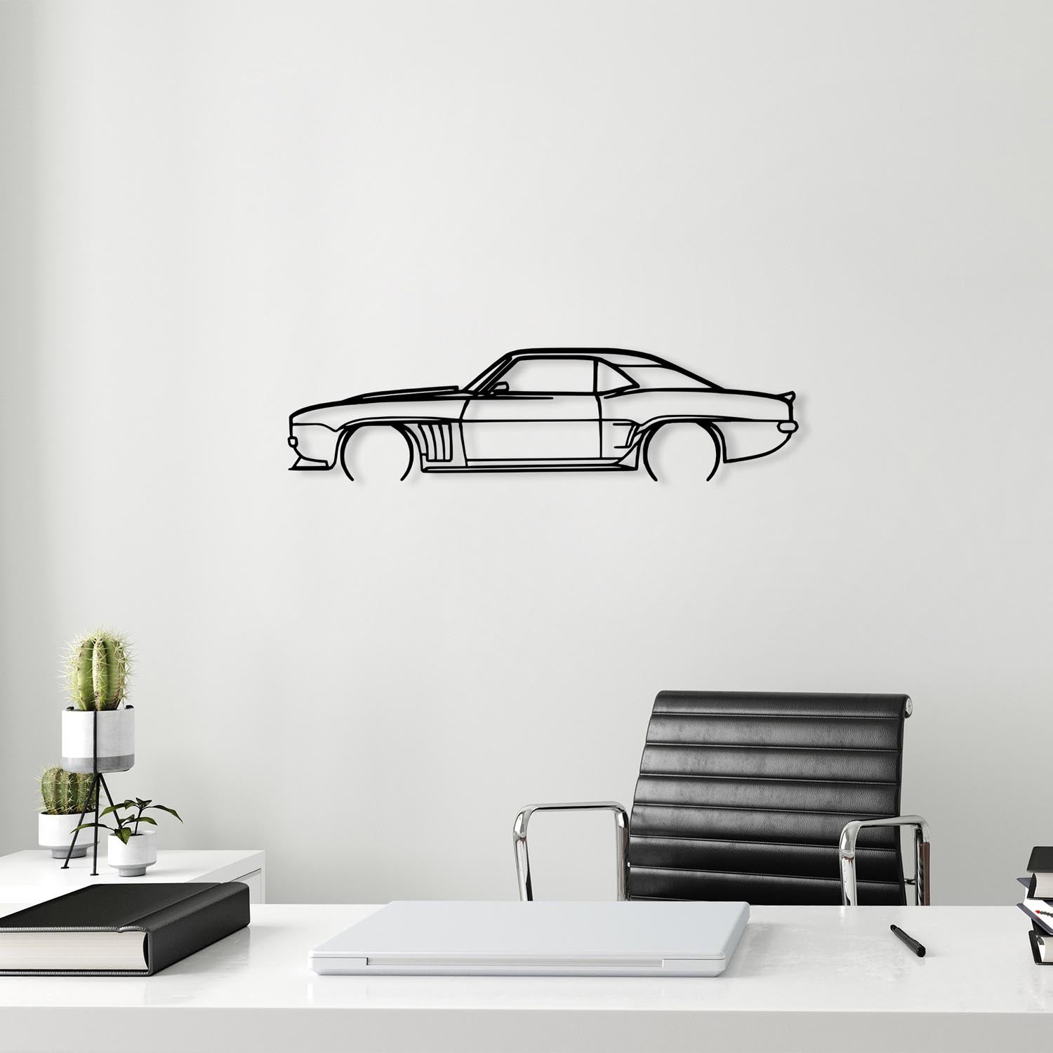 Chevrolet Camaro Silhouette in Schwarz präsentiert im Onlineshop von KAQTU Design AG. Wanddeko ist von Wallity