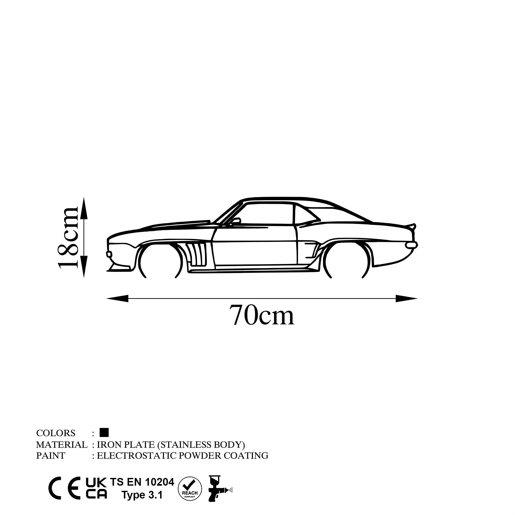 Chevrolet Camaro Silhouette in Schwarz präsentiert im Onlineshop von KAQTU Design AG. Wanddeko ist von Wallity