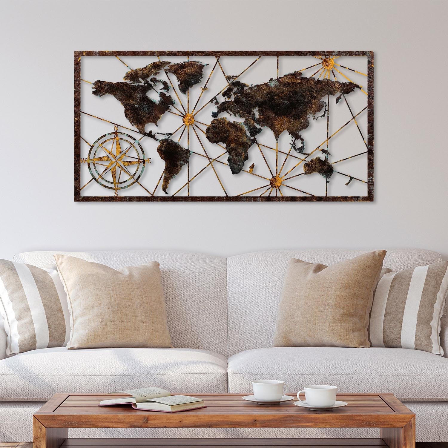 World Map Large - 1 in Mehrfarbig präsentiert im Onlineshop von KAQTU Design AG. Wanddeko ist von Wallity