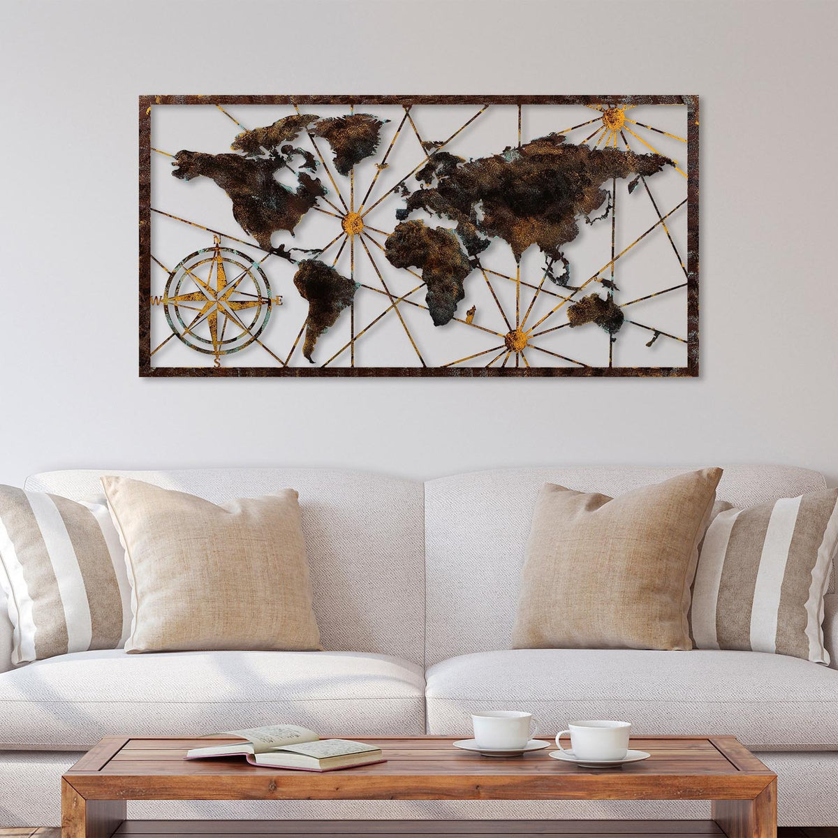World Map Large Wanddeko - Mehrfarbig in Mehrfarbig präsentiert im Onlineshop von KAQTU Design AG. Wanddeko ist von Wallity