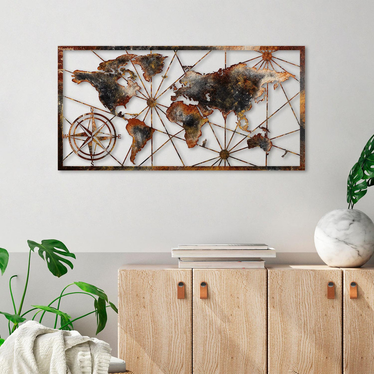 World Map Large Wanddeko - Mehrfarbig in Mehrfarbig präsentiert im Onlineshop von KAQTU Design AG. Wanddeko ist von Wallity