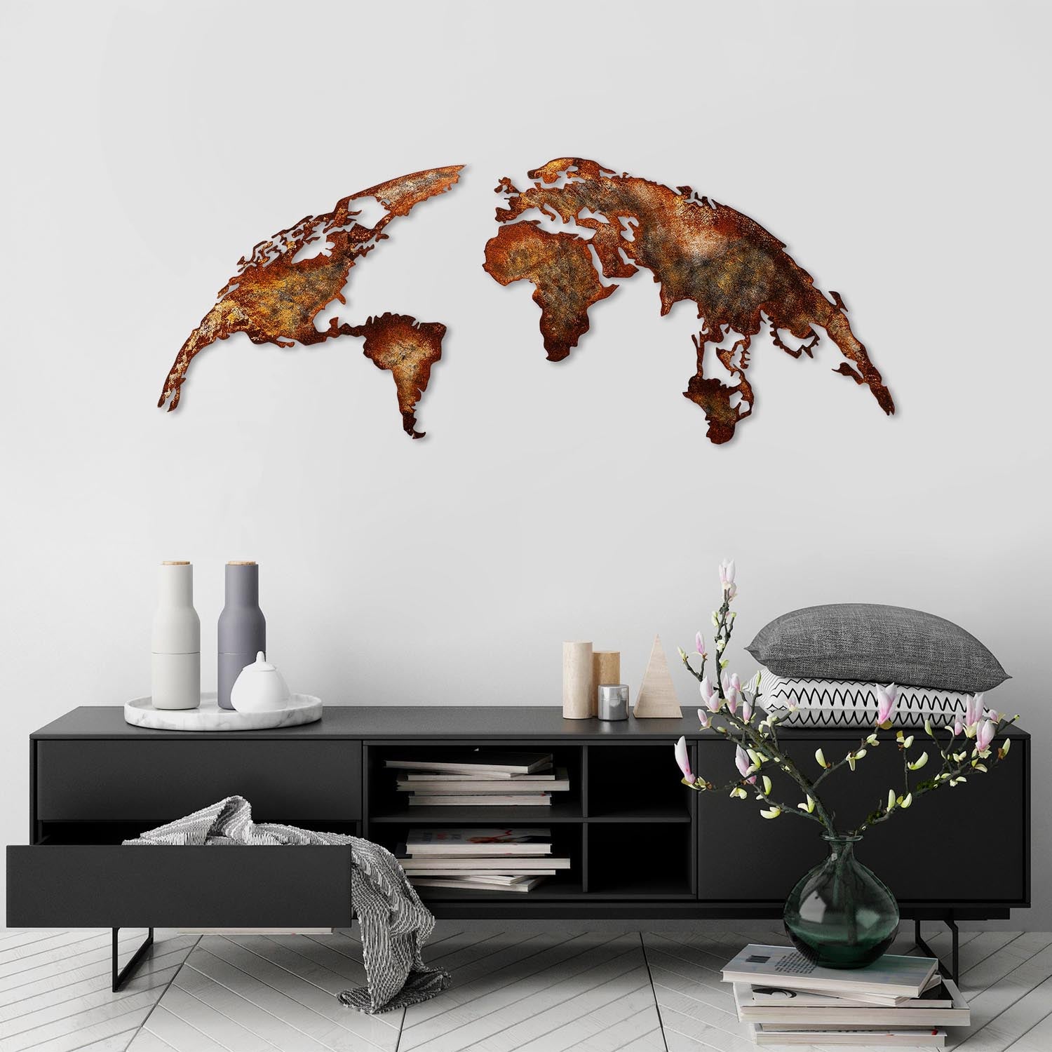 World Map Medium - 1 in Mehrfarbig präsentiert im Onlineshop von KAQTU Design AG. Wanddeko ist von Wallity