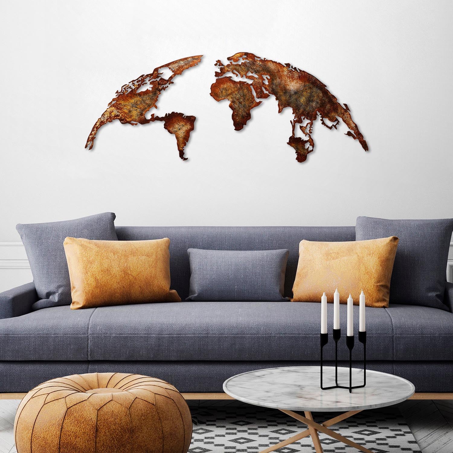 World Map Medium - 1 in Mehrfarbig präsentiert im Onlineshop von KAQTU Design AG. Wanddeko ist von Wallity
