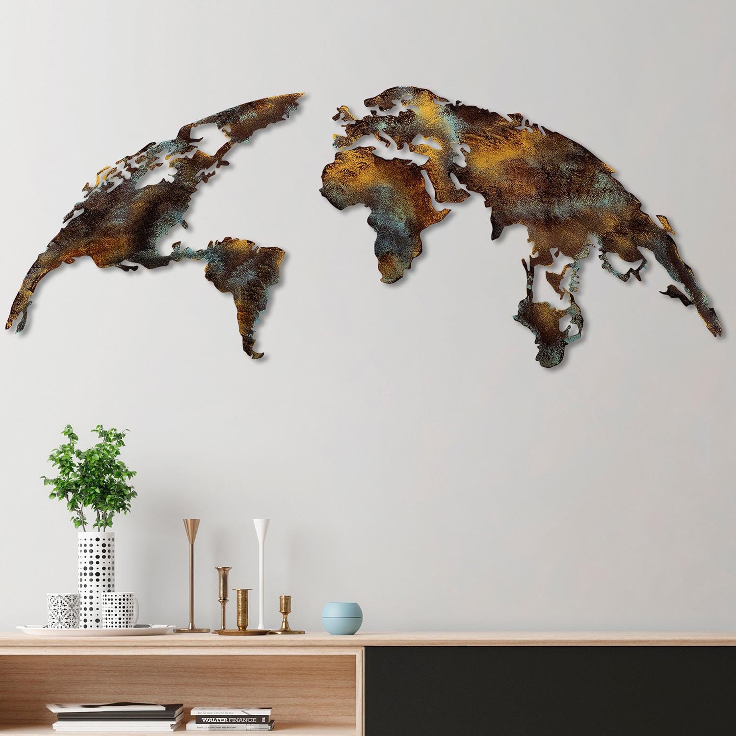 World Map Medium - 3 in Mehrfarbig präsentiert im Onlineshop von KAQTU Design AG. Wanddeko ist von Wallity