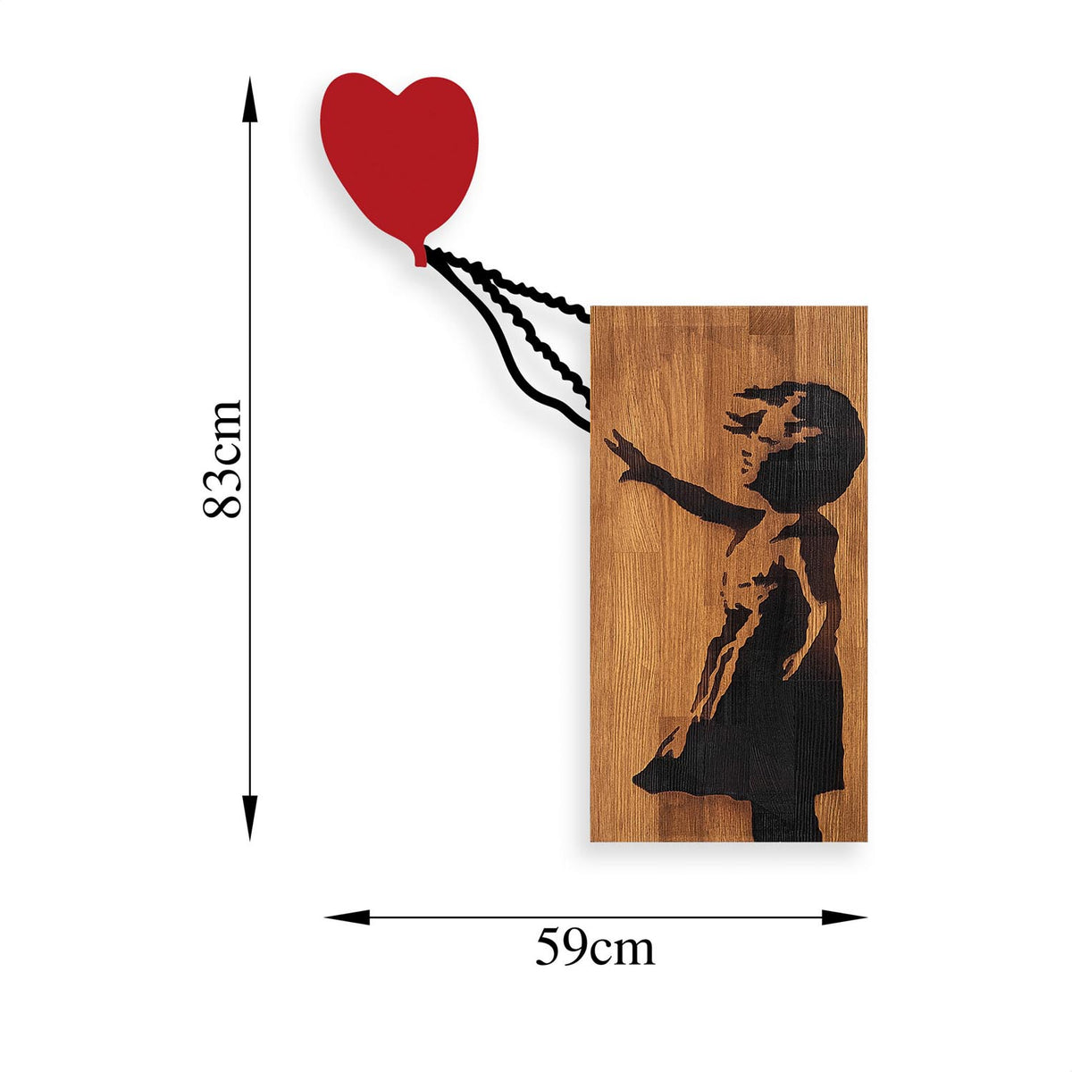 Banksy Wanddeko - Walnuss Schwarz in Walnuss Schwarz präsentiert im Onlineshop von KAQTU Design AG. Wanddeko ist von Wallity