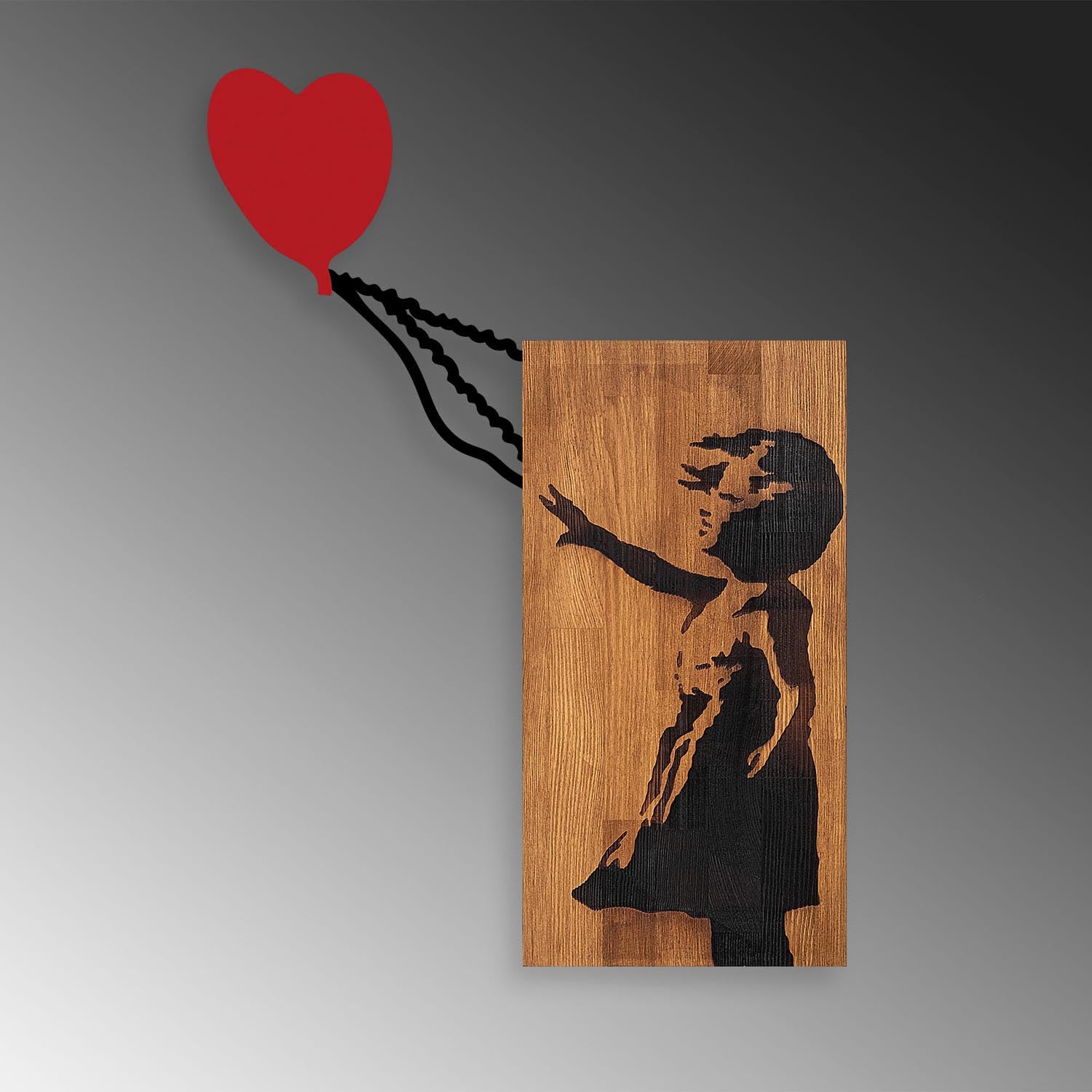 Banksy - 15 in Walnuss Schwarz präsentiert im Onlineshop von KAQTU Design AG. Wanddeko ist von Wallity